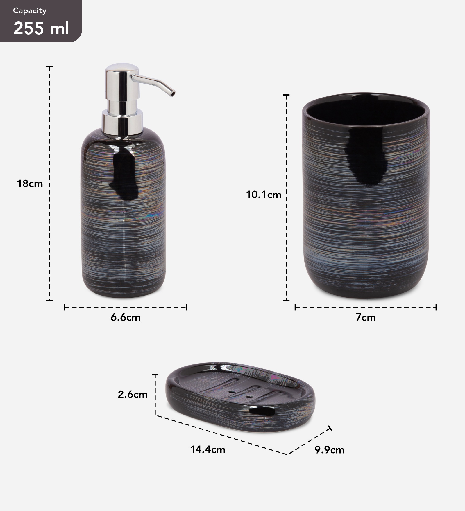 Earth 2 Ceramic Bath Set Black