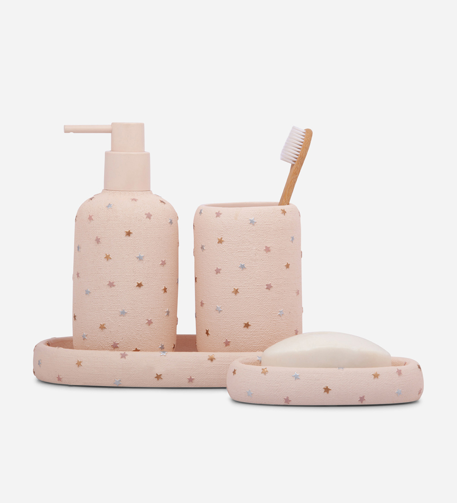 Spaze 2 Polyresin Bath Set Pink
