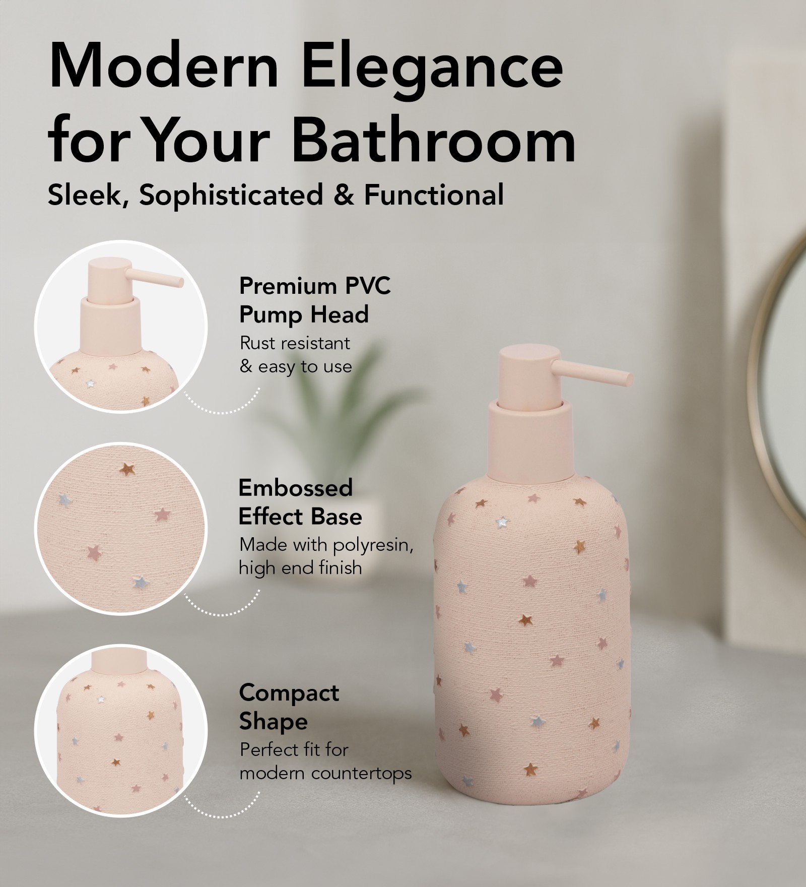 Spaze 2 Polyresin Bath Set Pink