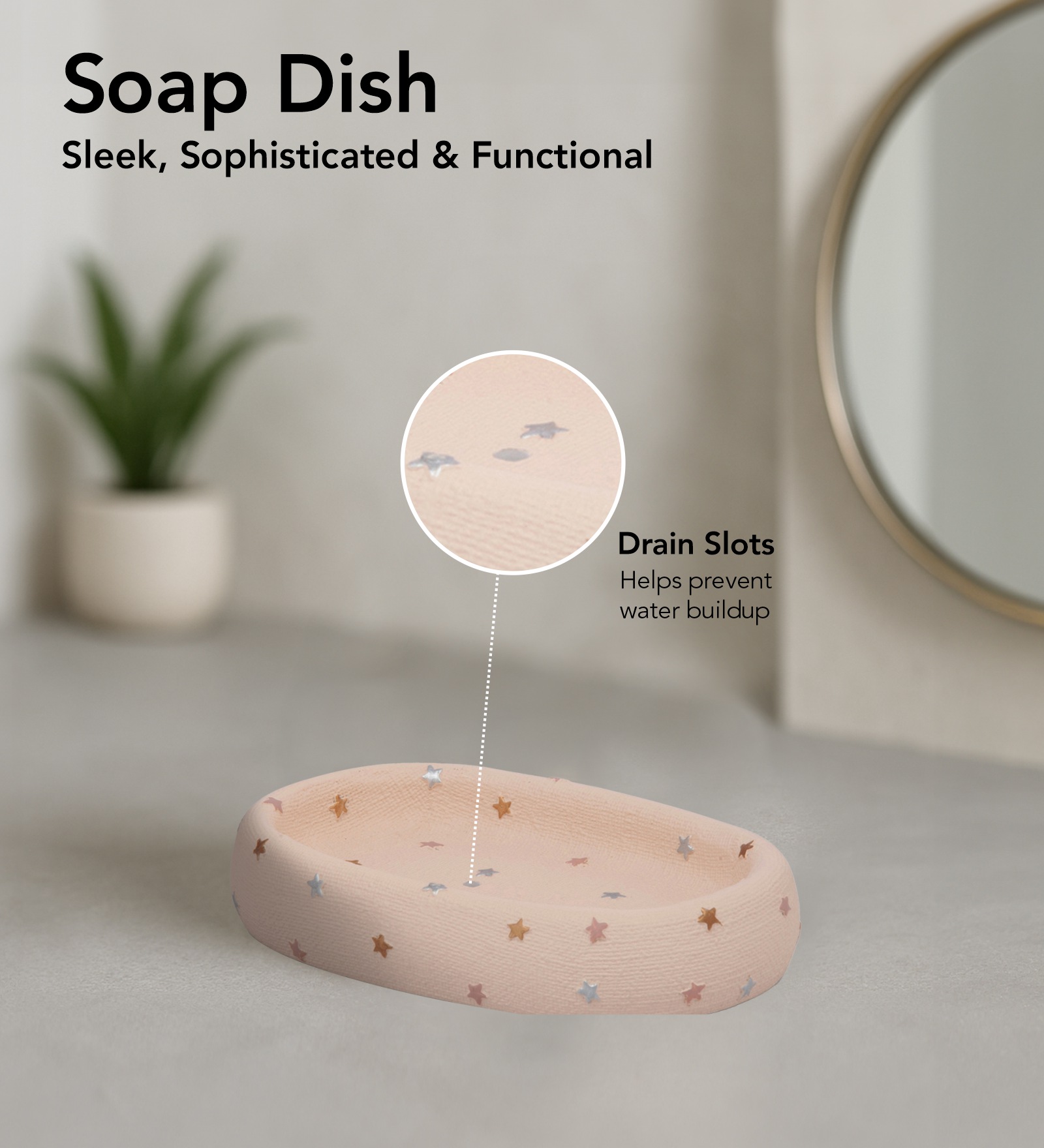 Spaze 2 Polyresin Bath Set Pink