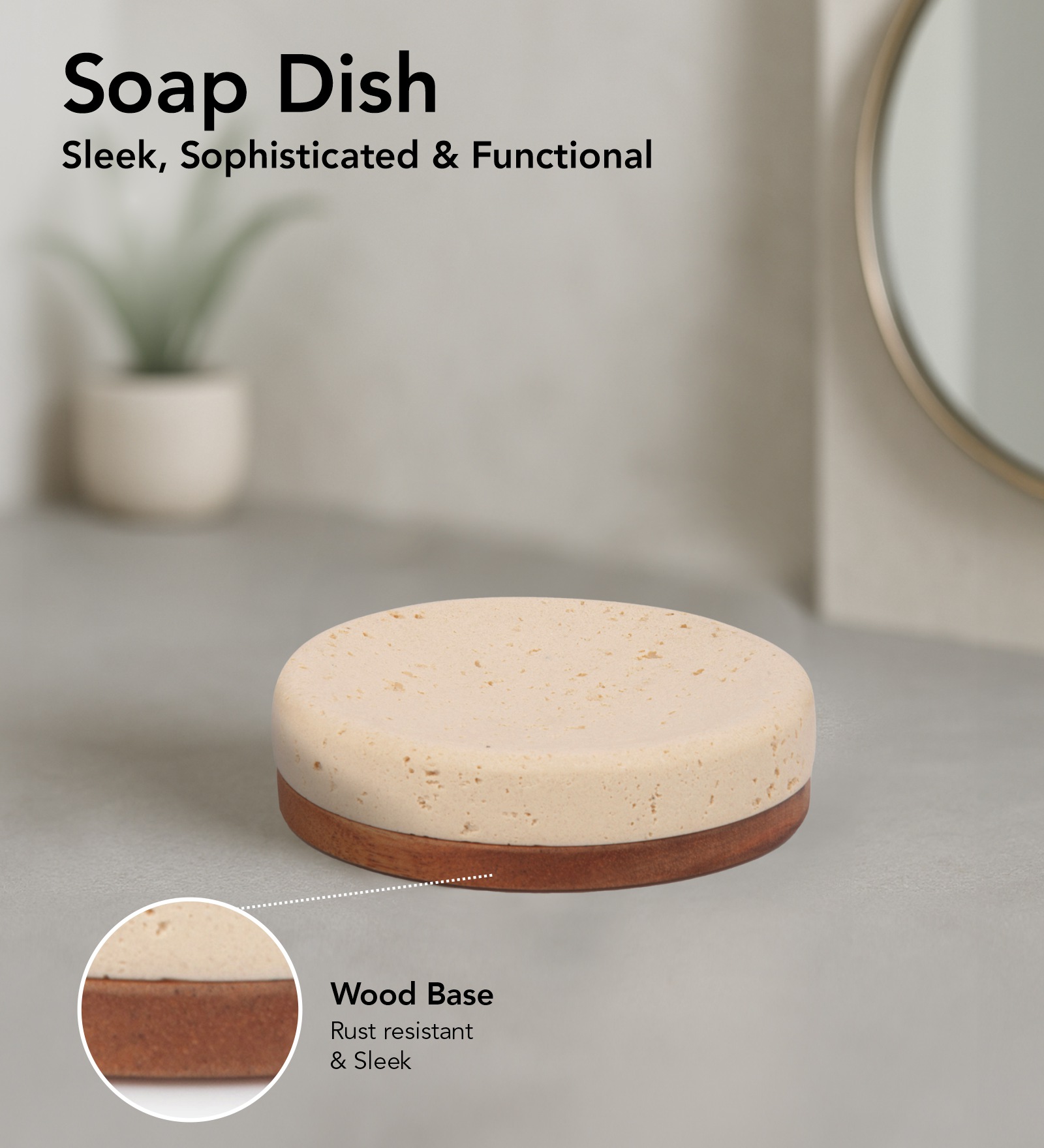 Spaze 2 Polyresin Bath Set Beige