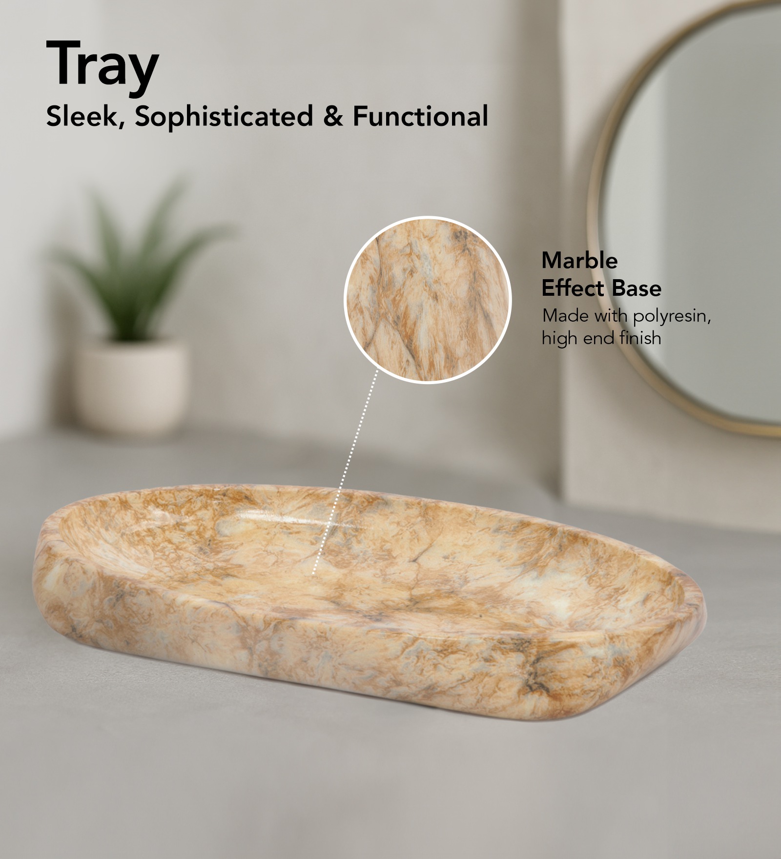 Spaze 2 Polyresin Bath Set Beige and Brown