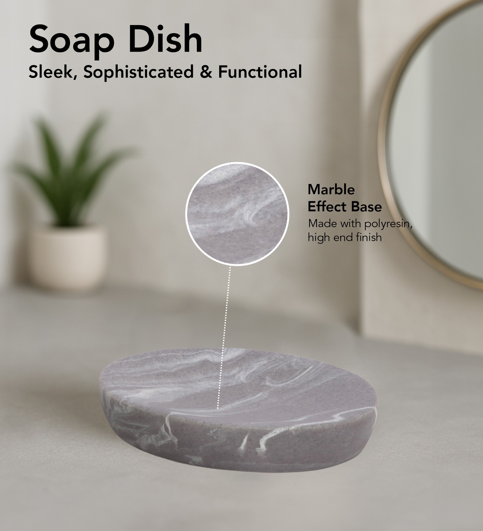 Spaze 2 Polyresin Bath Set Grey