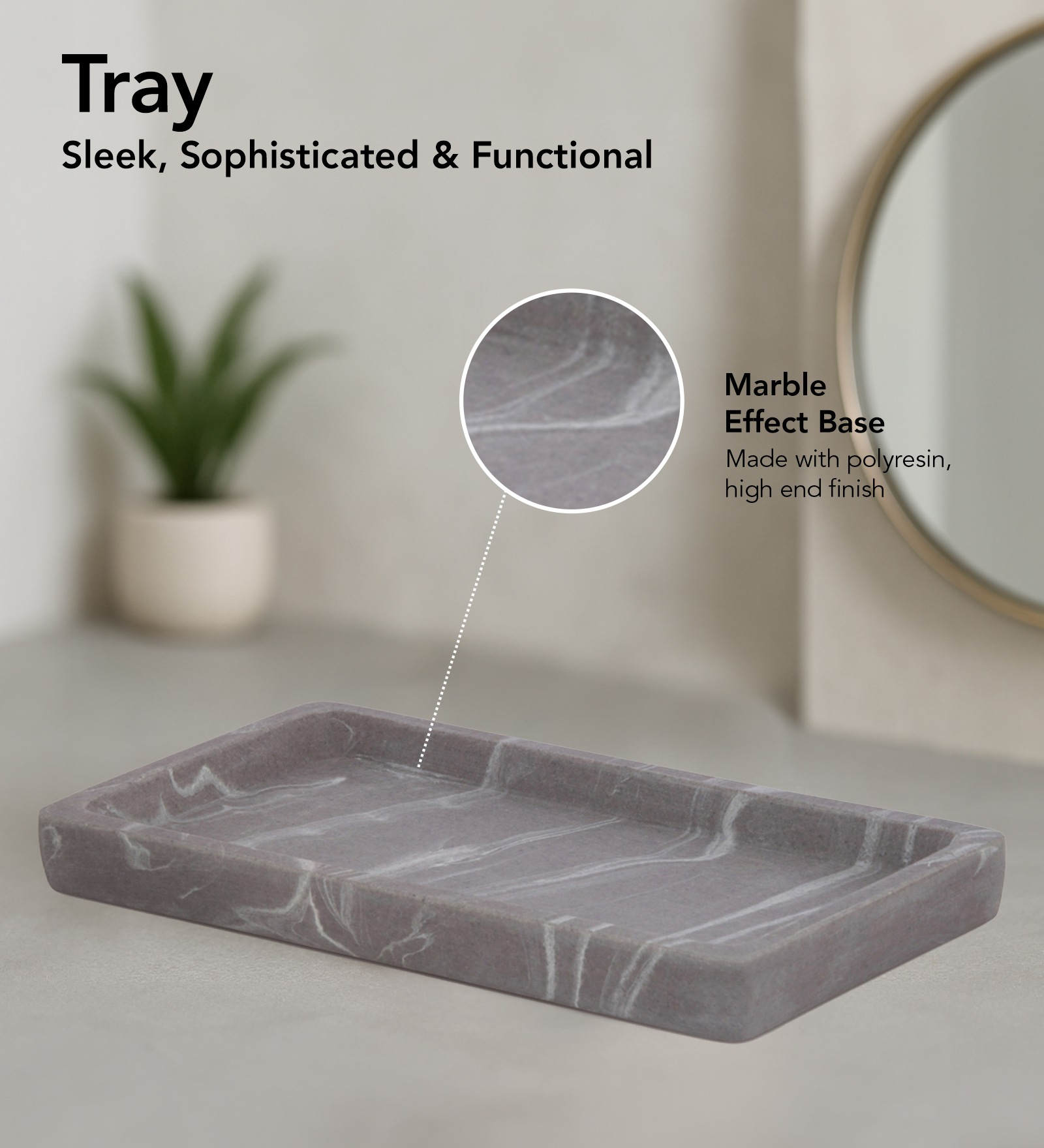 Spaze 2 Polyresin Bath Set Grey