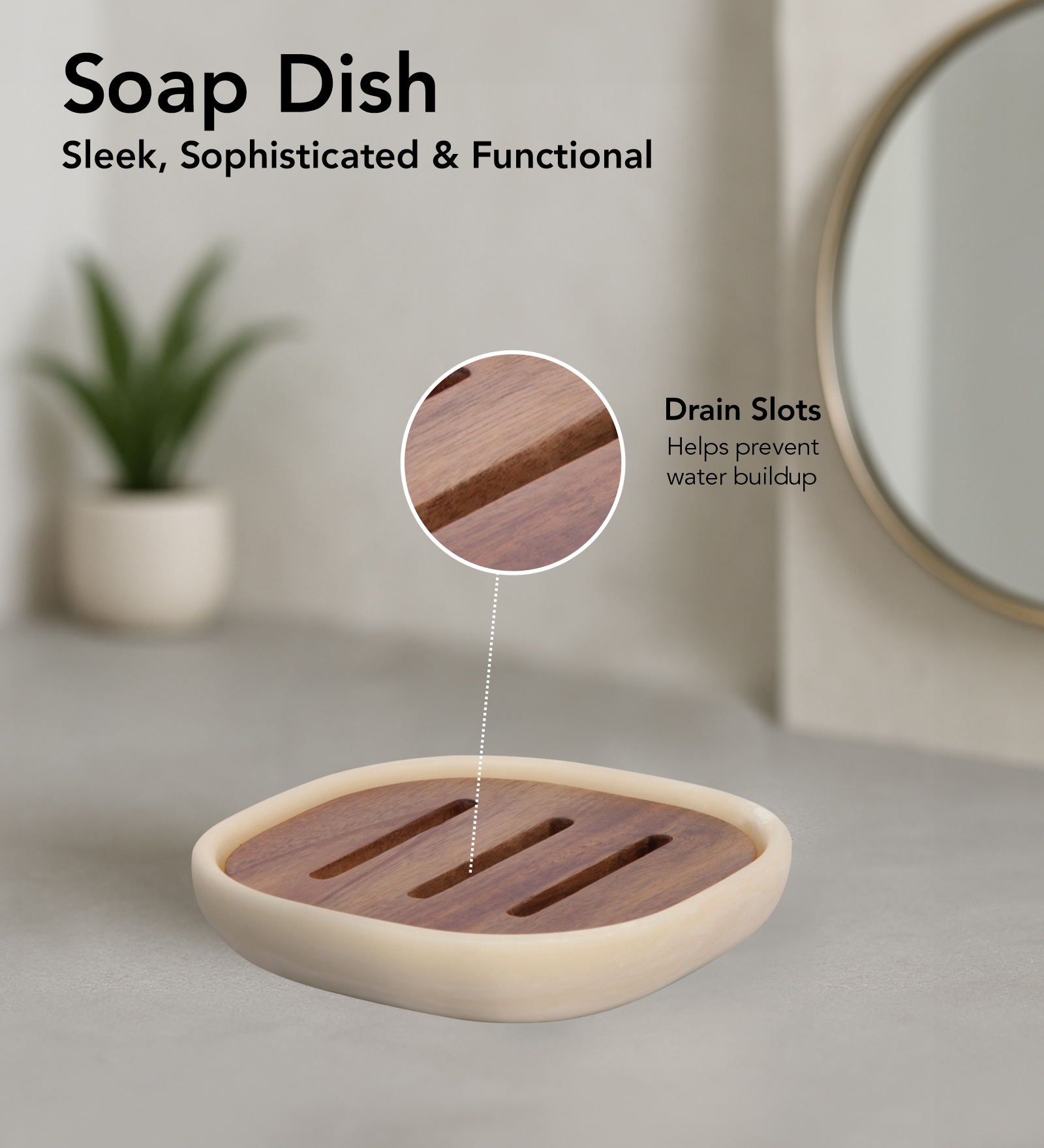 Spaze 2 Polyresin Bath Set Cream and Brown