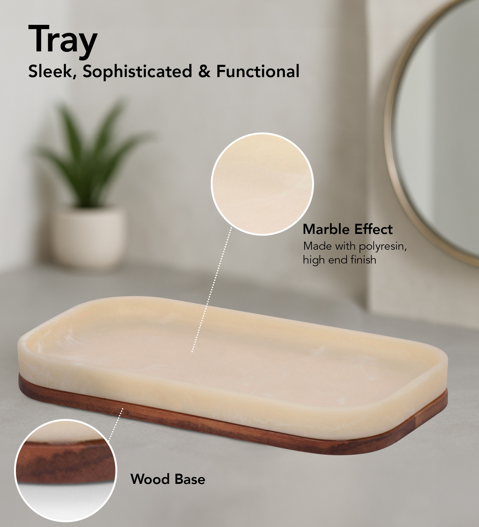 Spaze 2 Polyresin Bath Set Cream and Brown