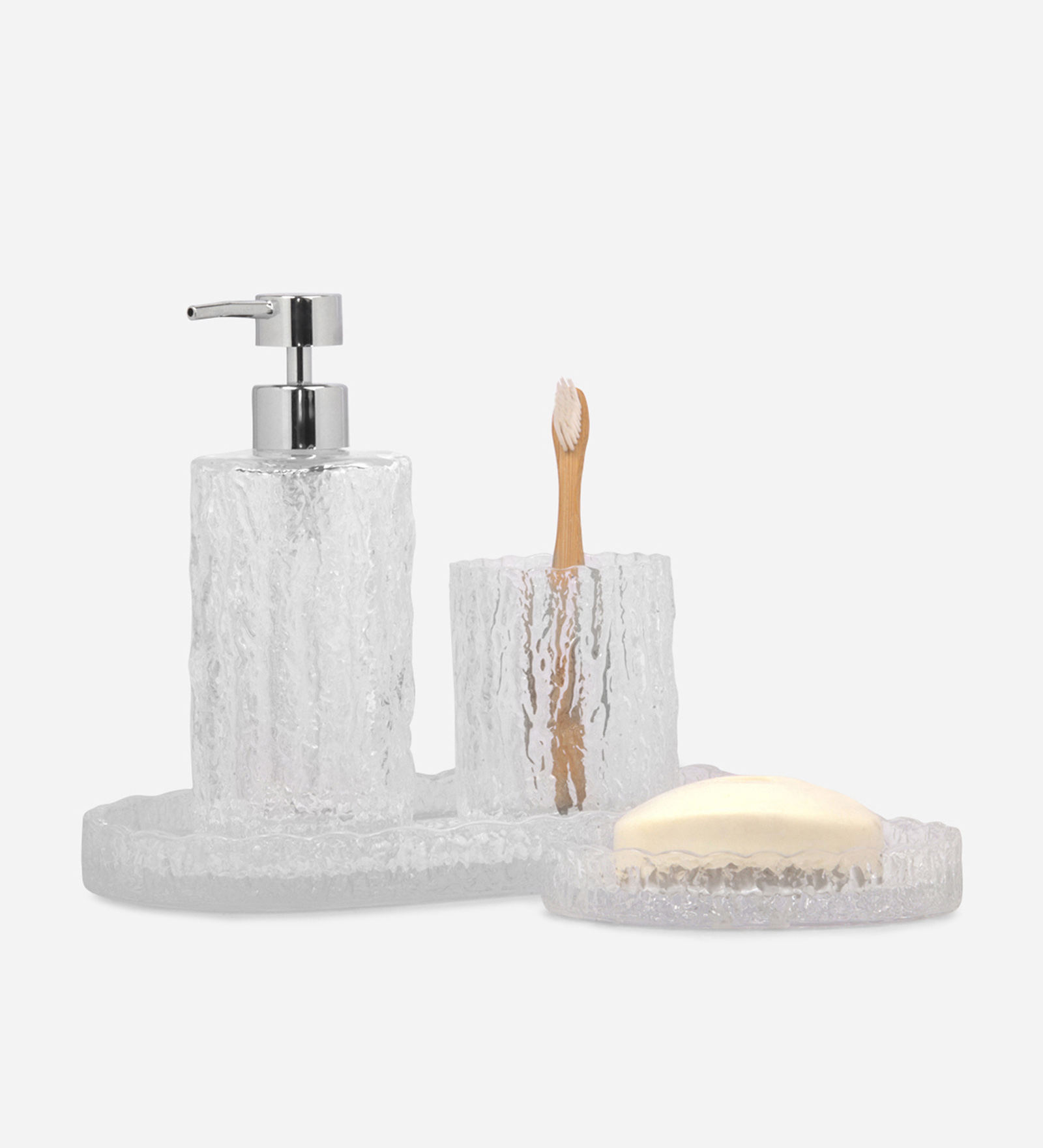 Prism 2 Glass Bath Set Clear