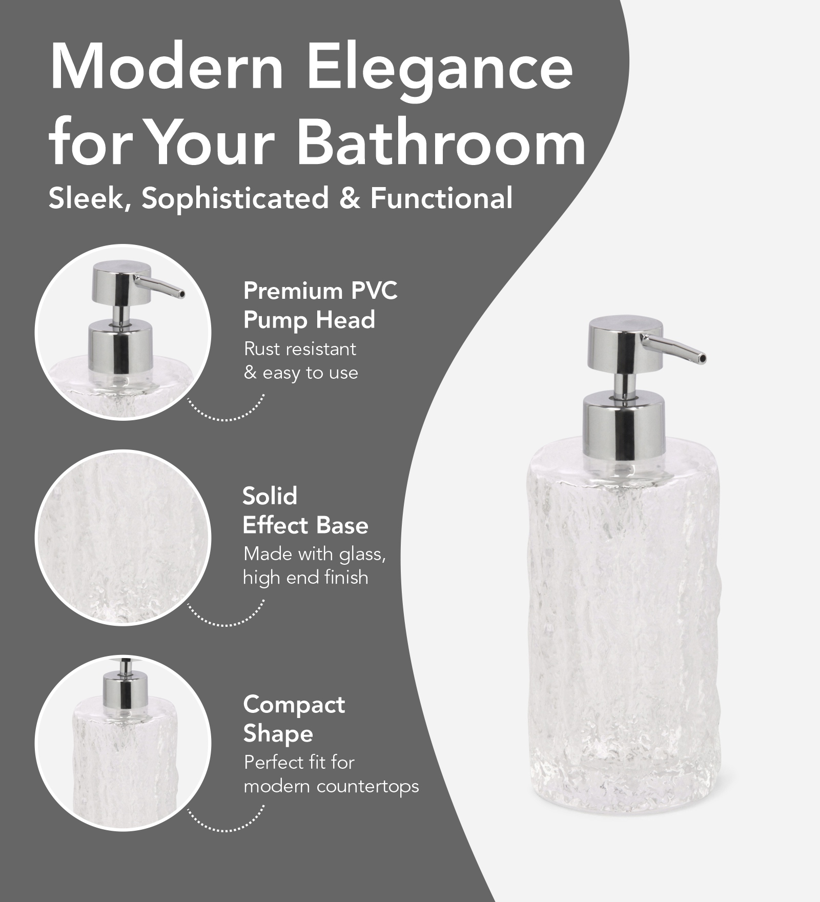 Prism 2 Glass Bath Set Clear