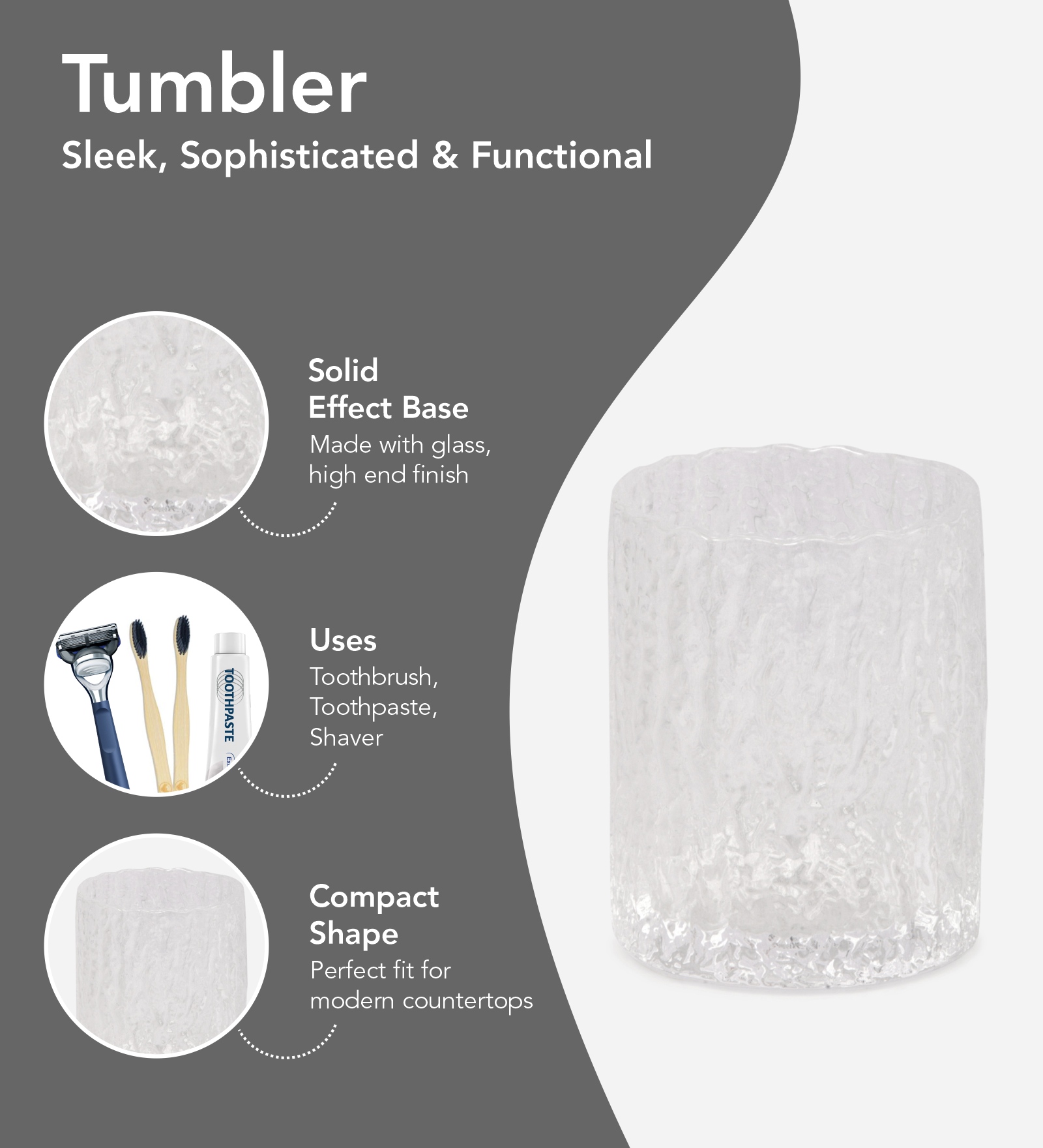 Prism 2 Glass Bath Set Clear