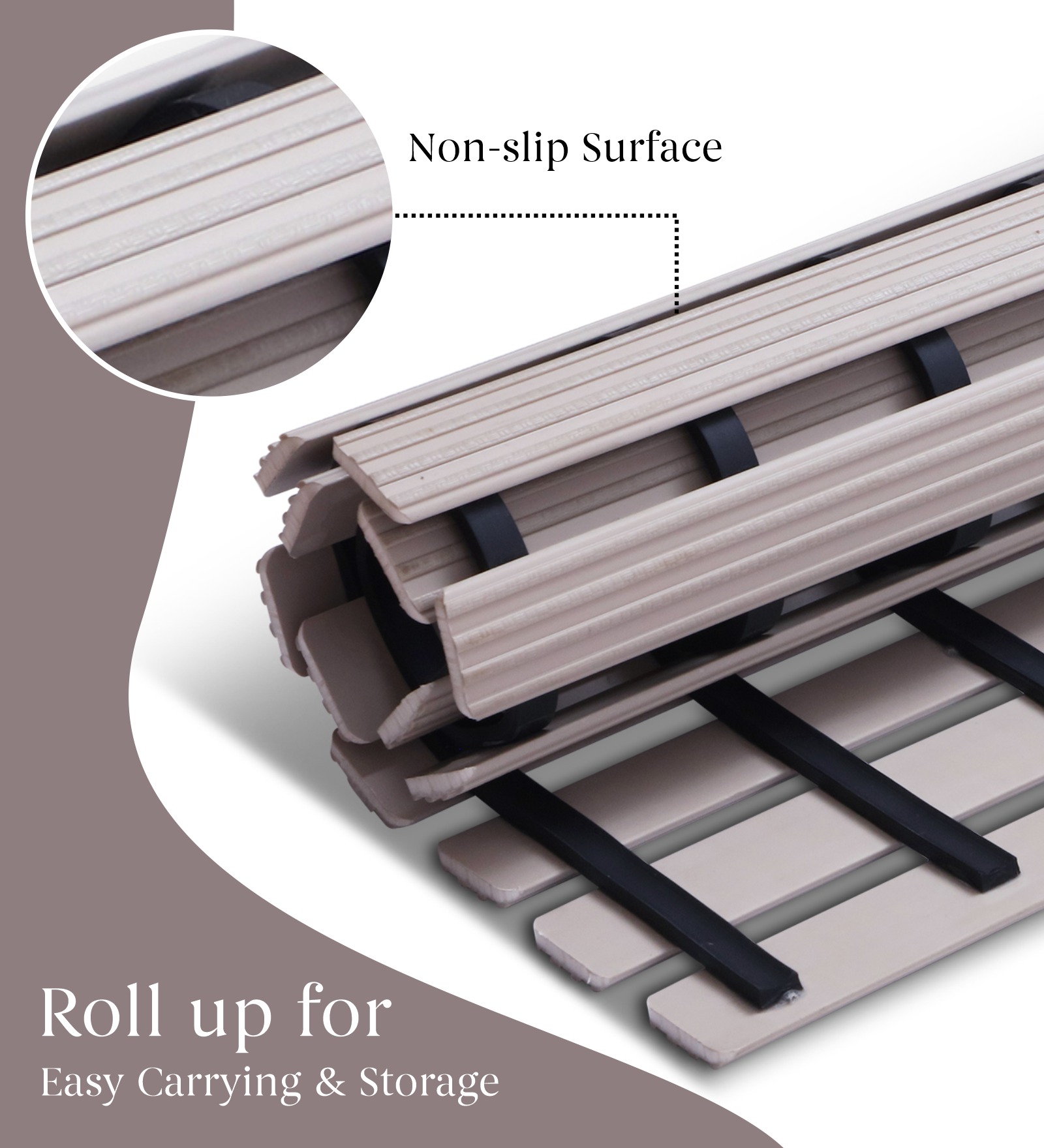Fredy PVC Shower Mat Sand Shell
