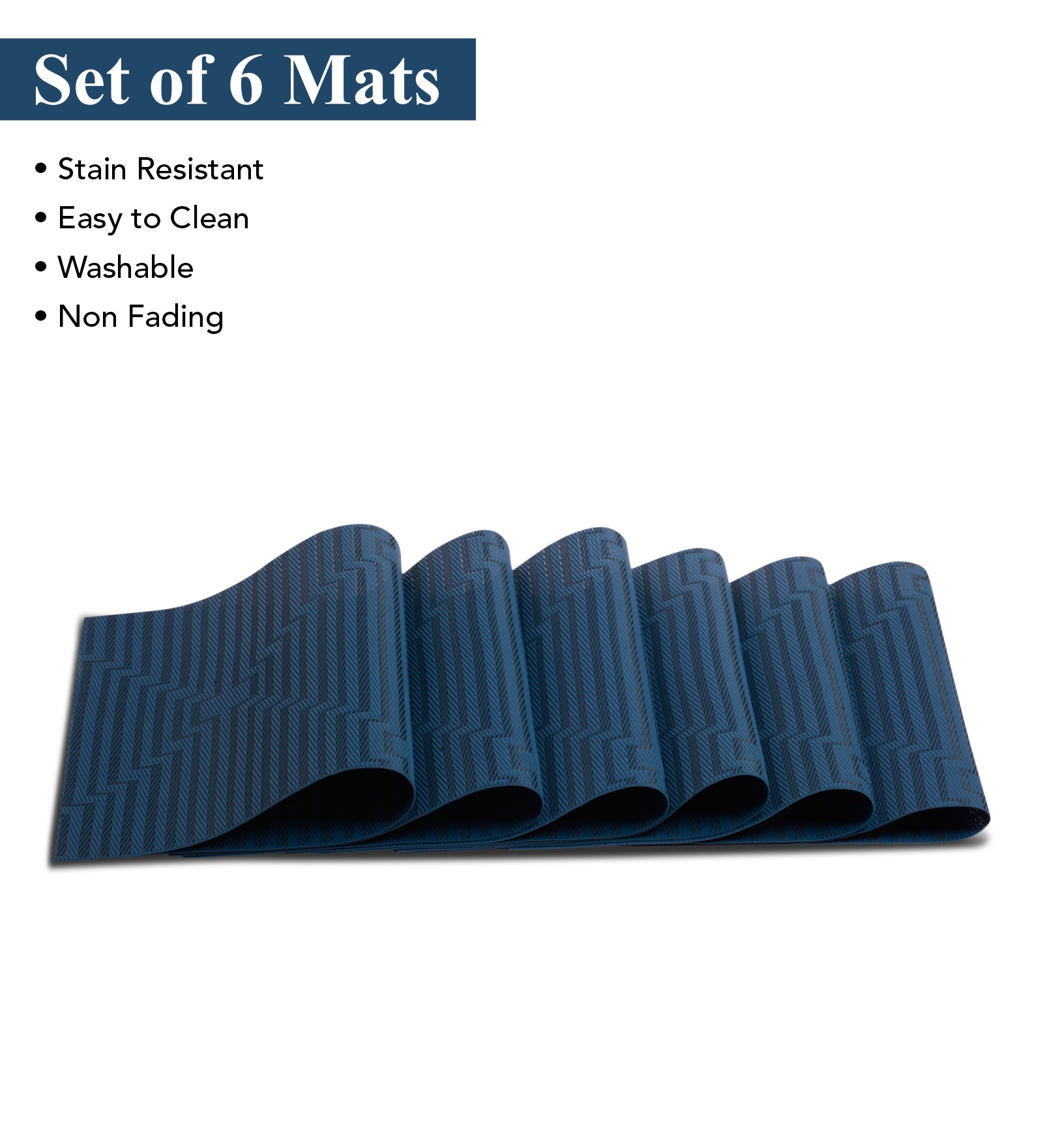 OBSESSIONS Heat Resistant and Washable Table Mat Blue