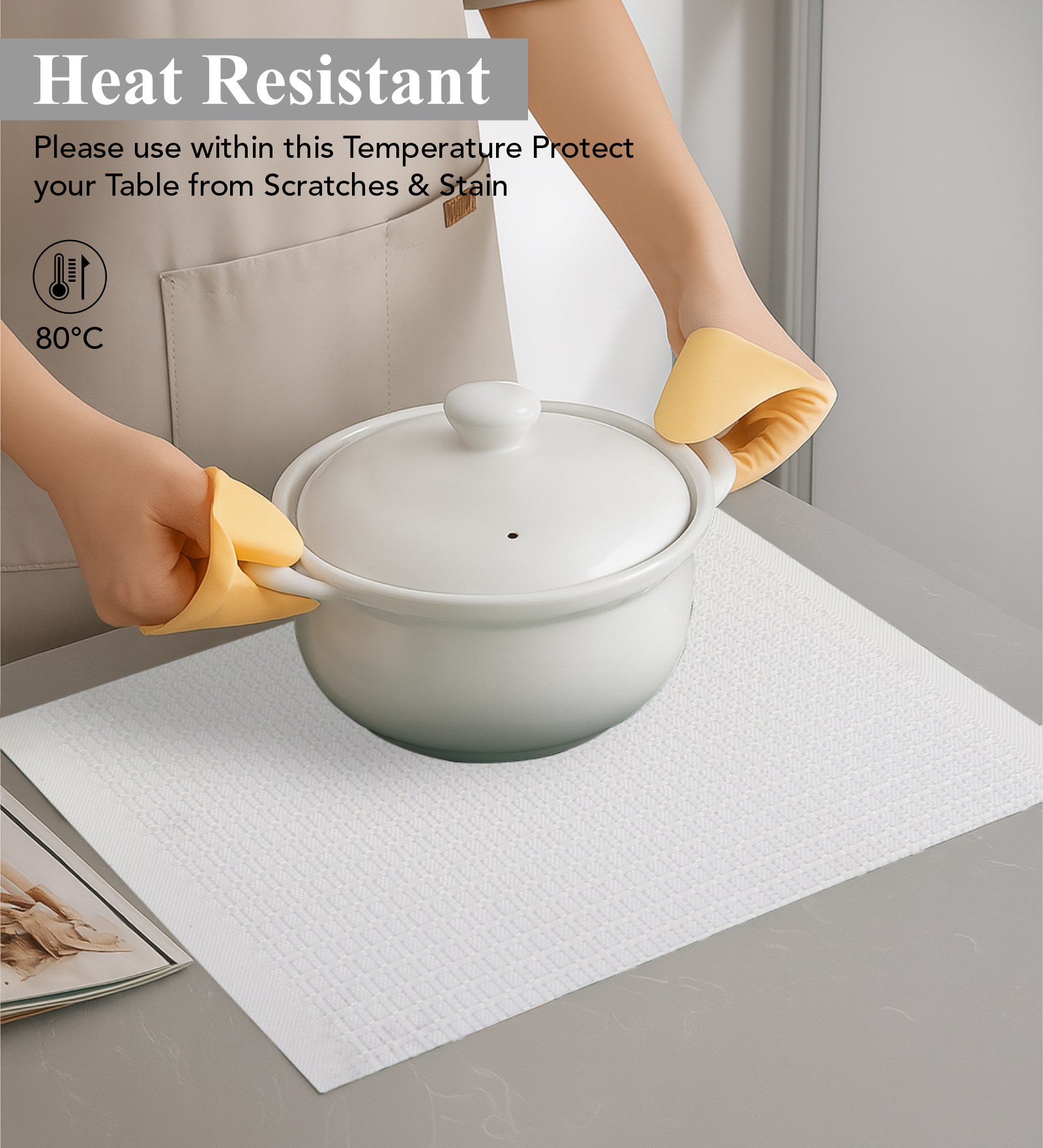 OBSESSIONS Heat Resistant and Washable Table Mat Cream