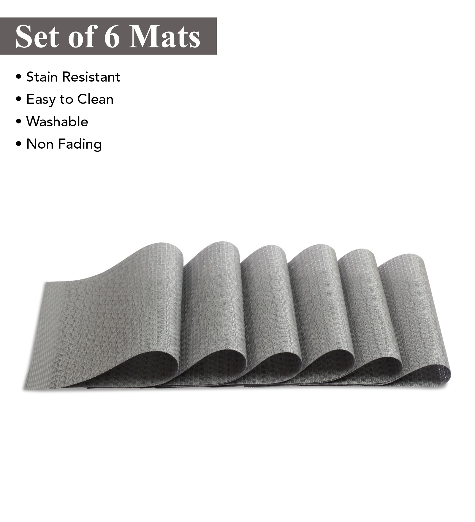 OBSESSIONS Heat Resistant and Washable Table Mat Grey