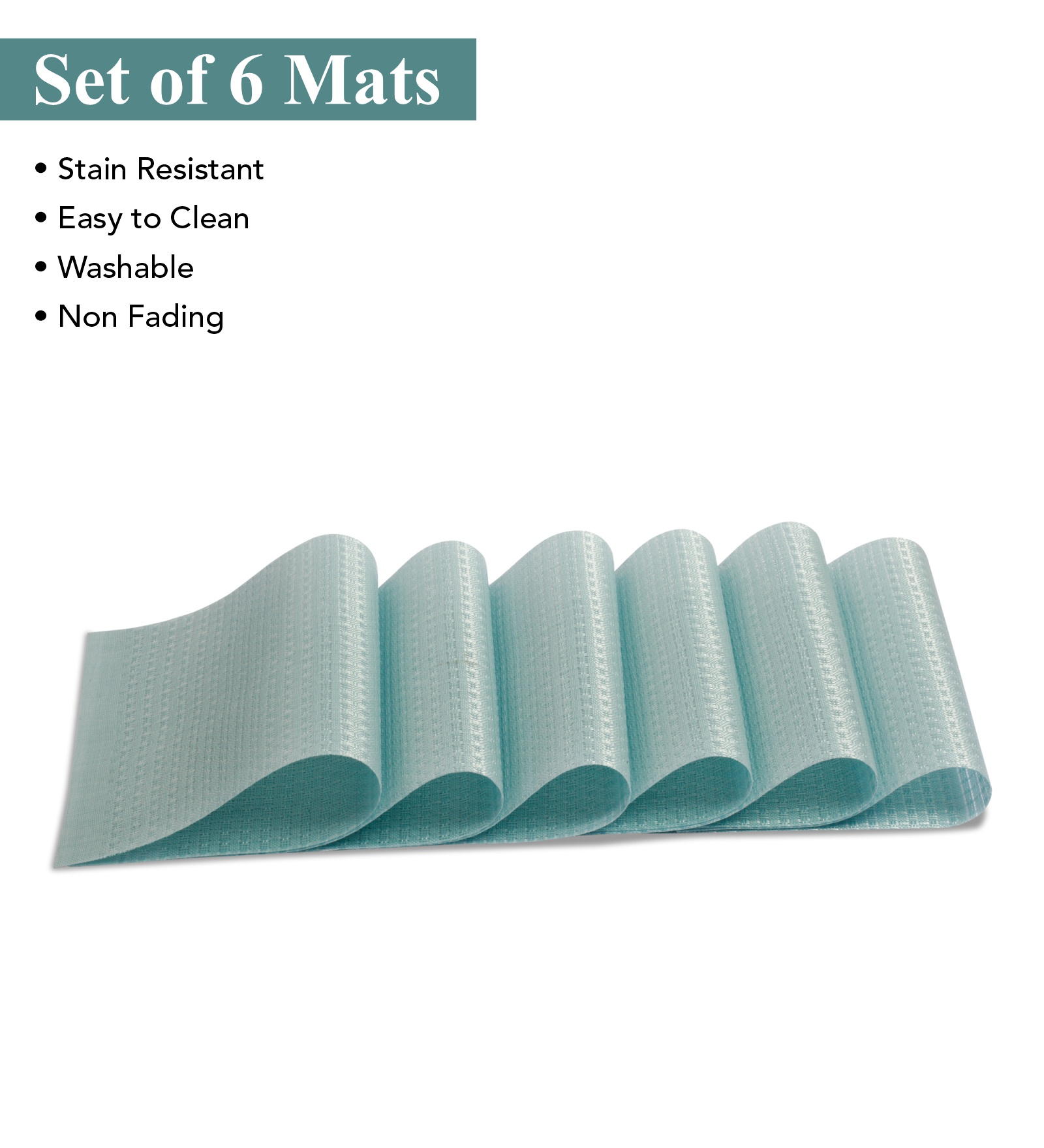 OBSESSIONS Heat Resistant and Washable Table Mat Aqua