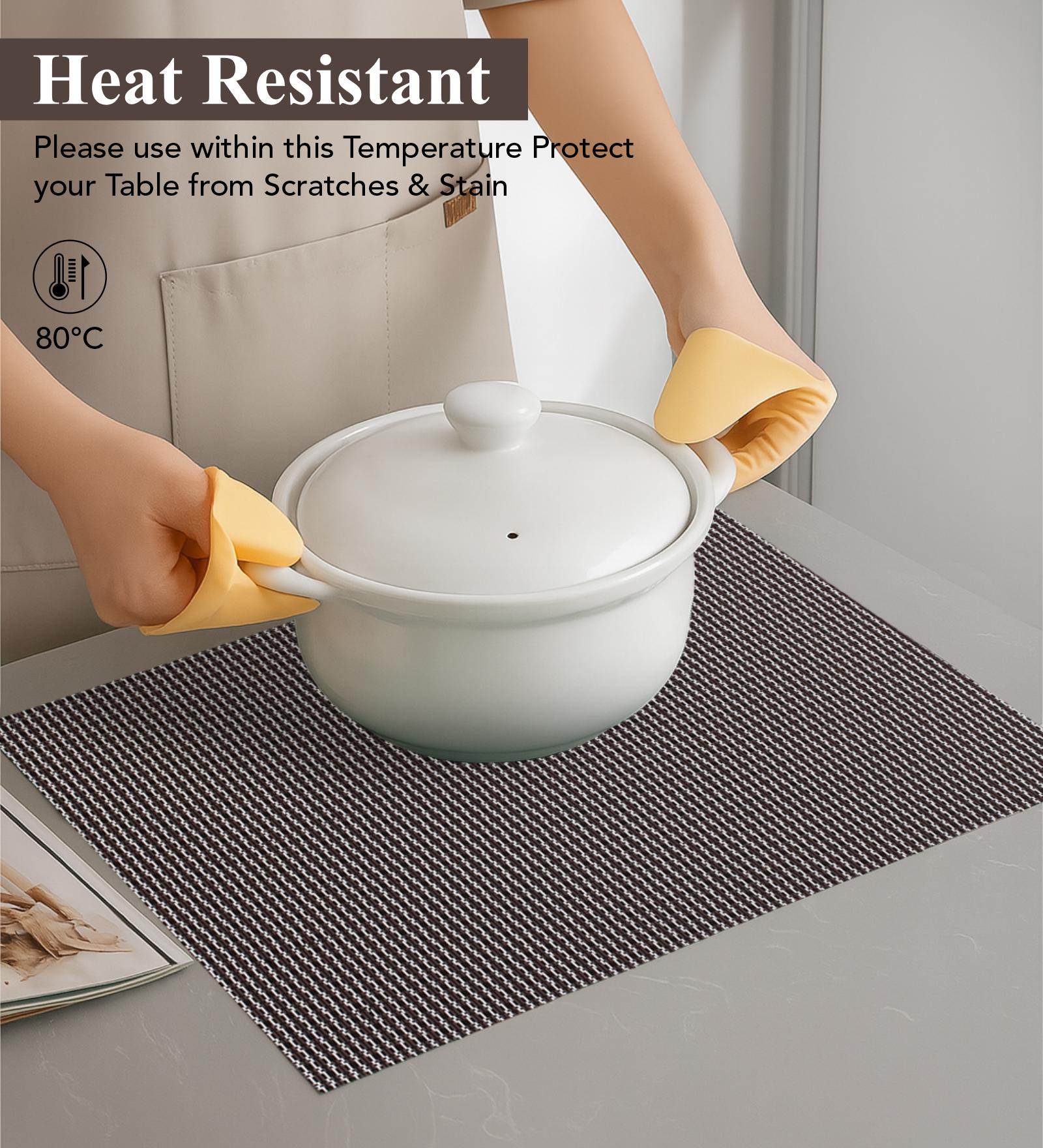 OBSESSIONS Heat Resistant and Washable Table Mat Grey