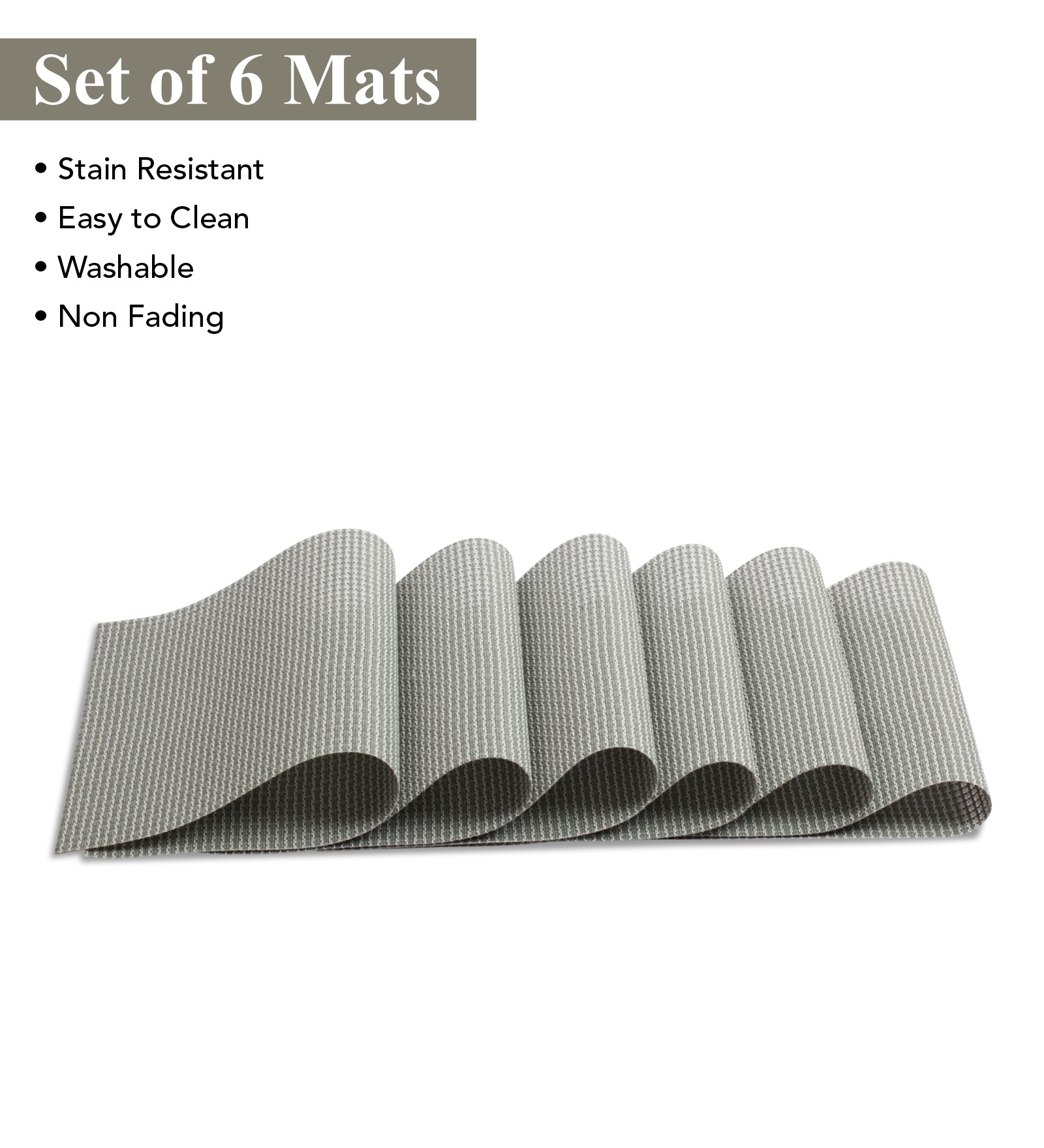 OBSESSIONS Heat Resistant and Washable Table Mat Grey