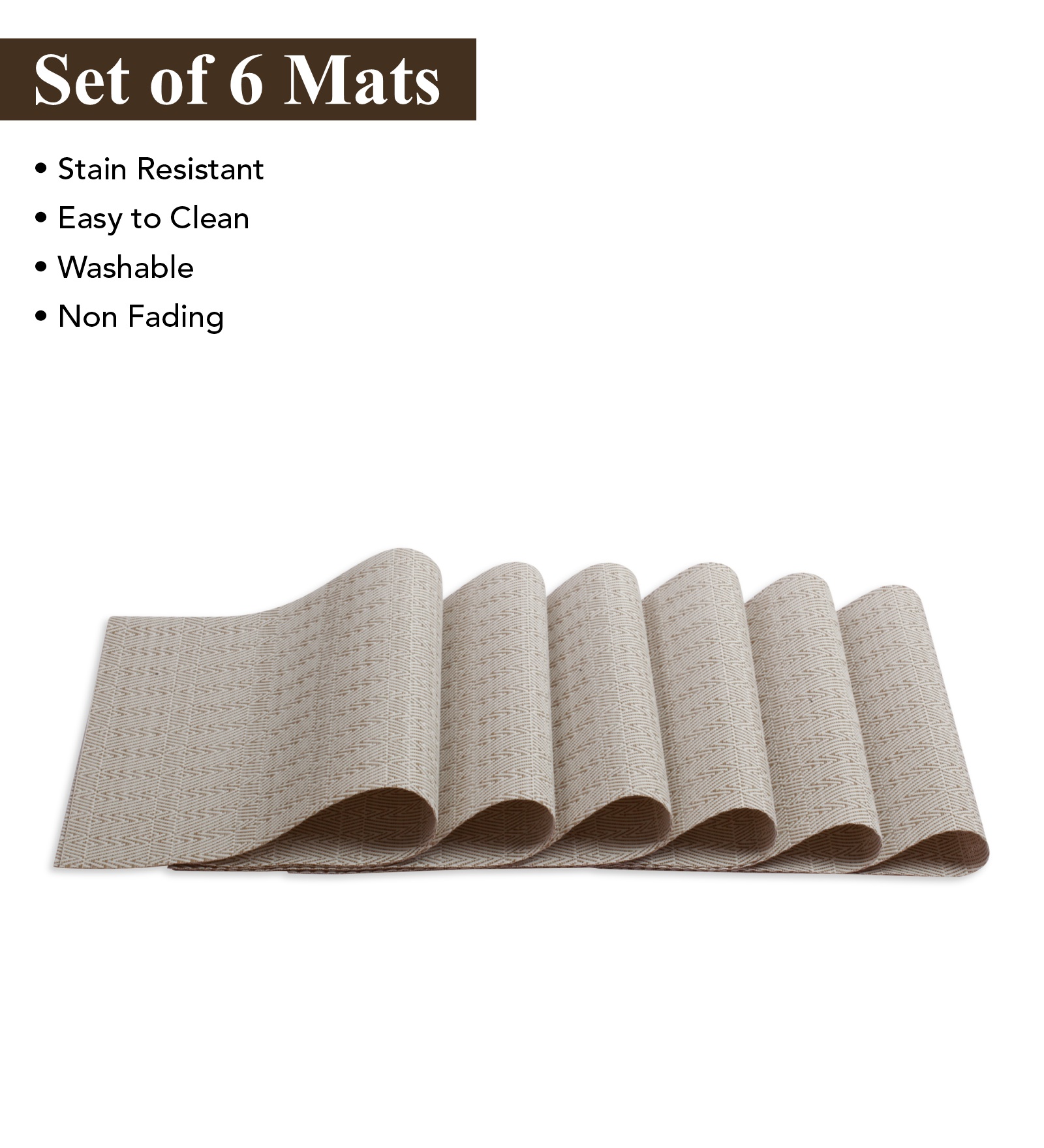 OBSESSIONS Heat Resistant and Washable Table Mat Beige