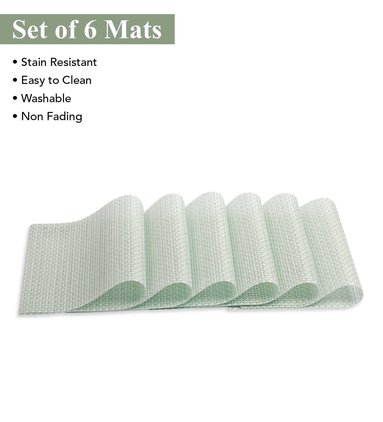 OBSESSIONS Heat Resistant and Washable Table Mat Light Green