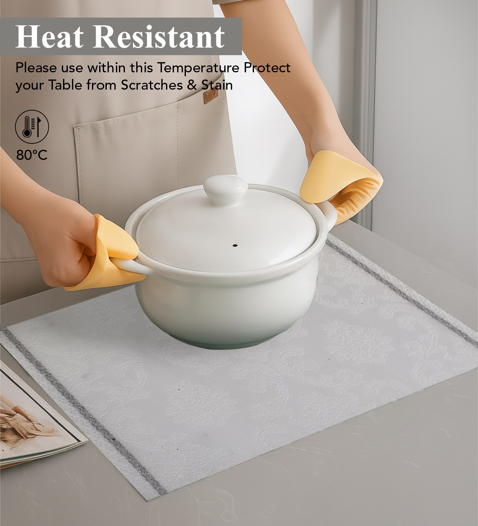 OBSESSIONS Heat Resistant and Washable Table Mat Cream