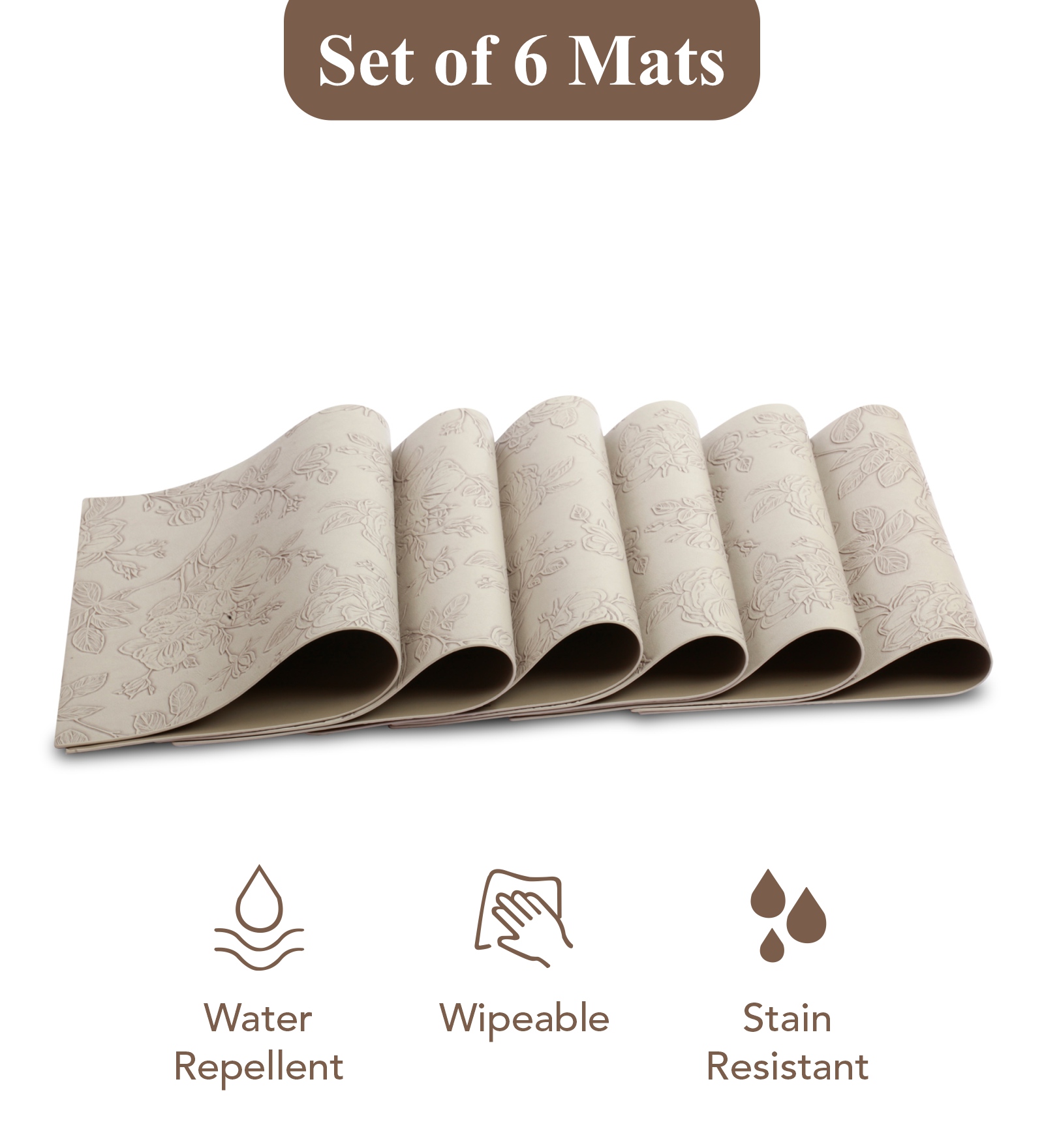Canvas Solid Dining Table Mat Stone