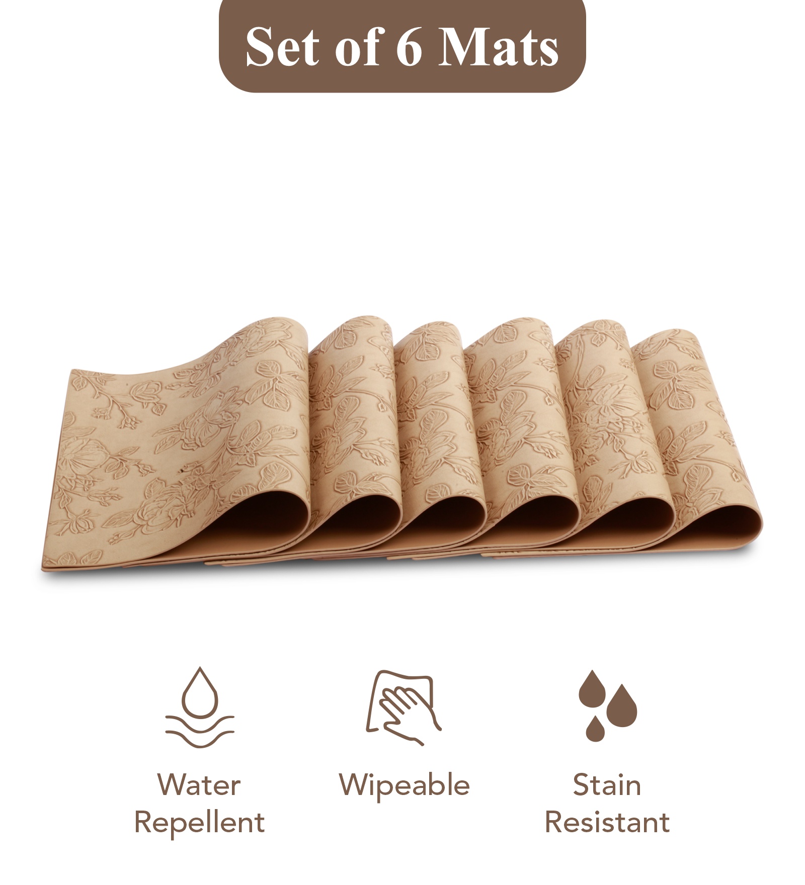 Canvas Solid Dining Table Mat Beige