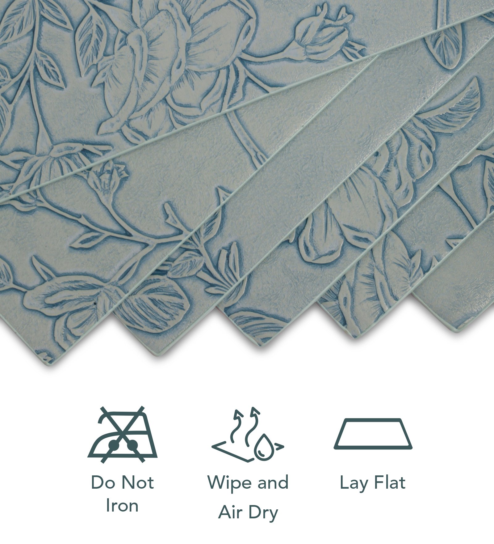 Canvas Solid Dining Table Mat Blue