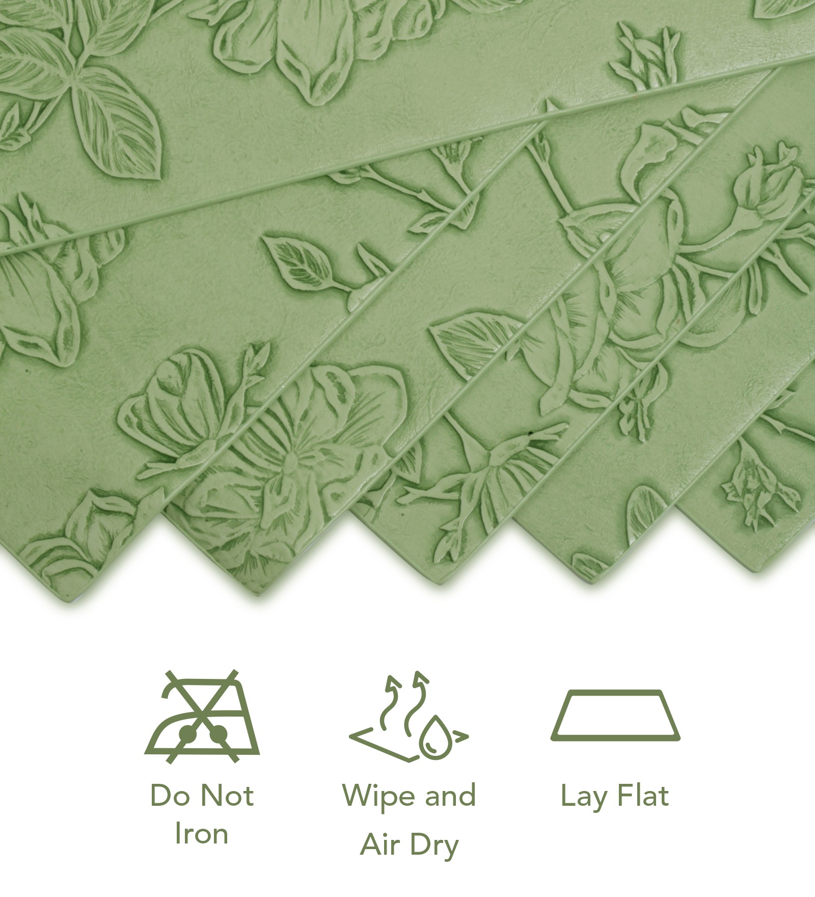 Canvas Solid Dining Table Mat Green
