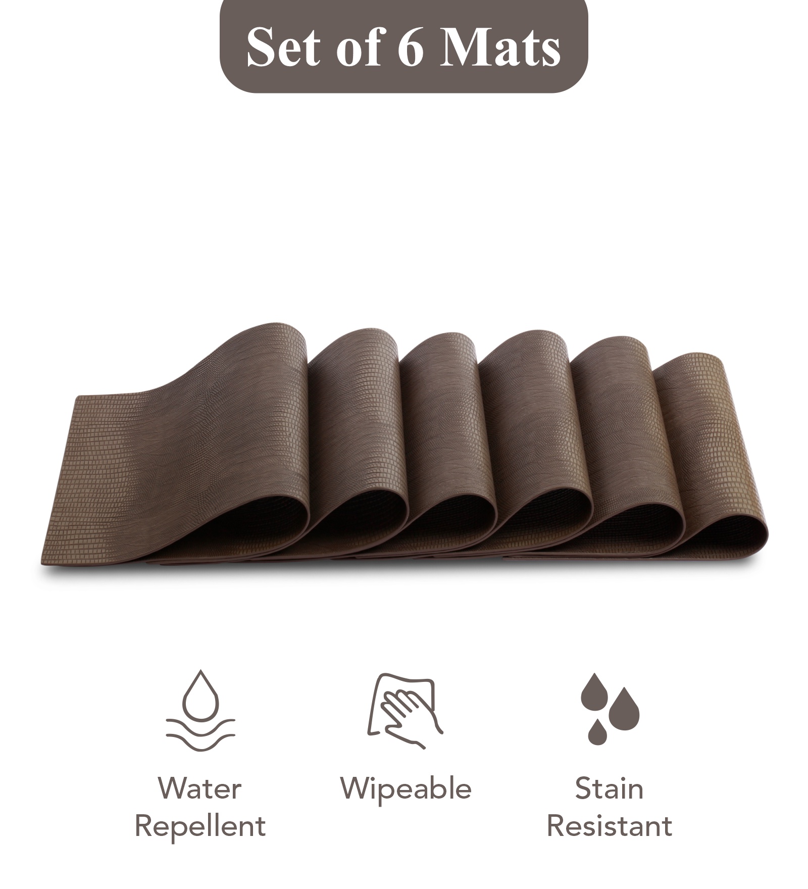 Canvas Solid Dining Table Mat Chocolate