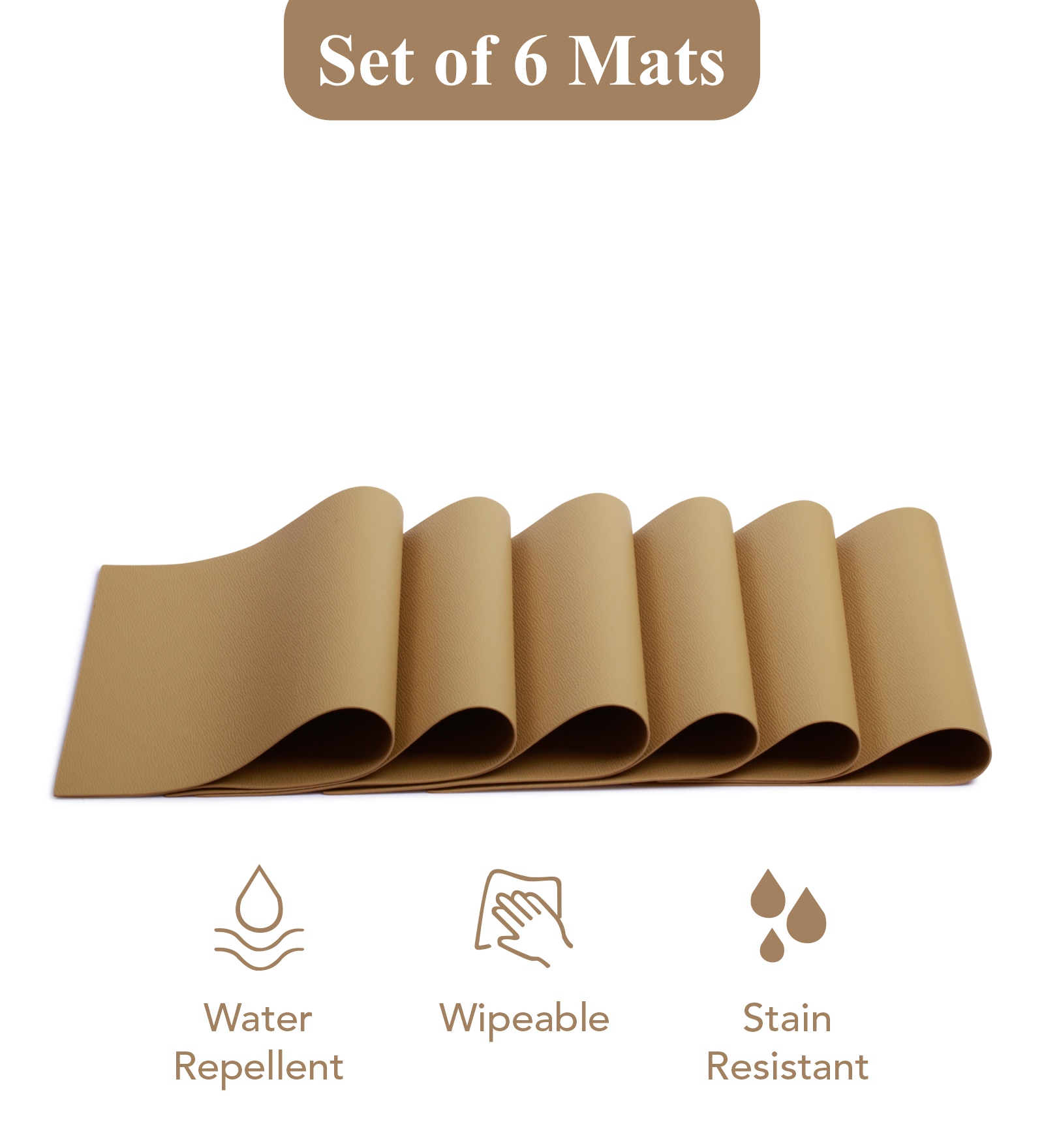 Canvas Solid Dining Table Mat Beige