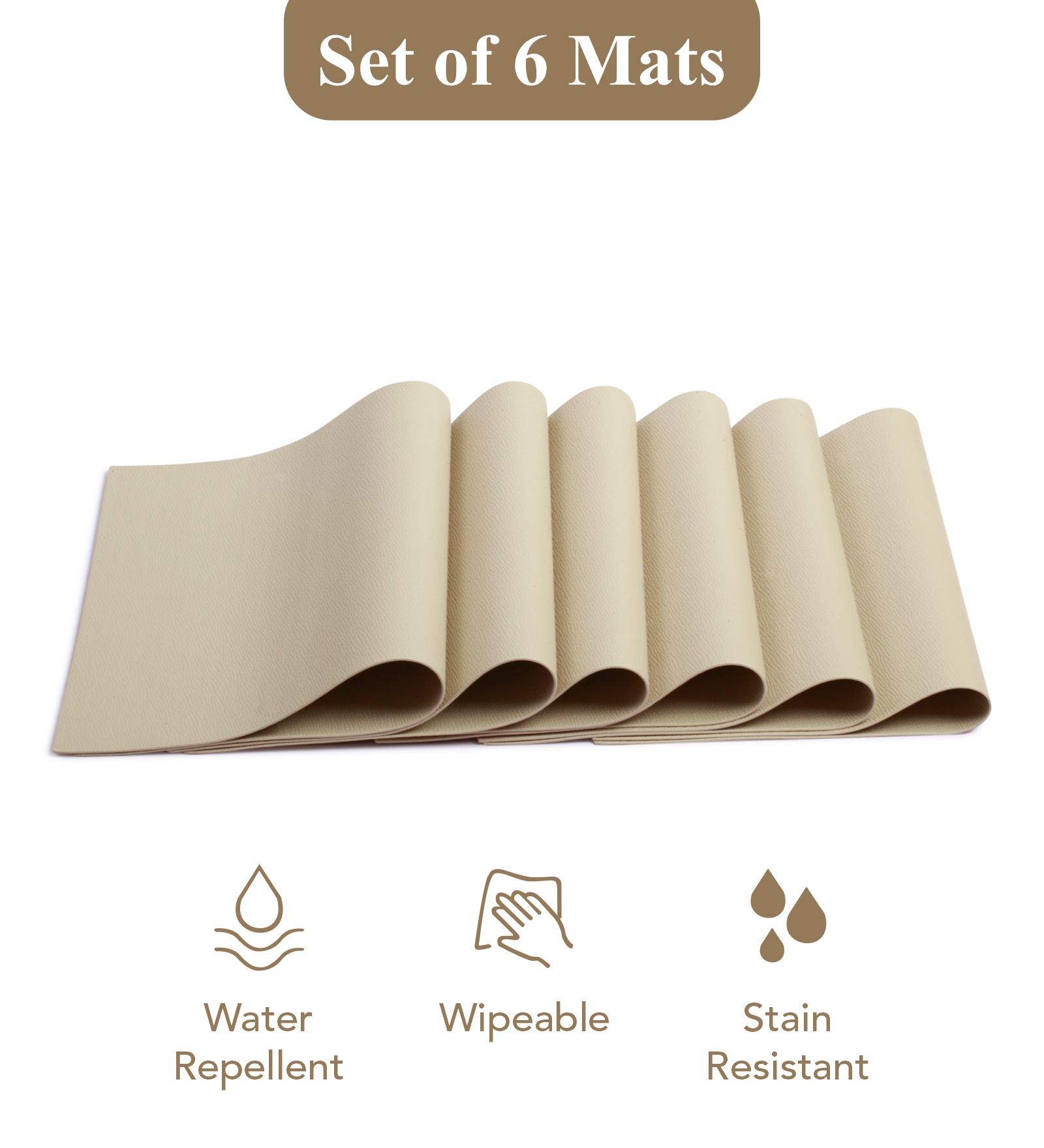 Canvas Solid Dining Table Mat Cream