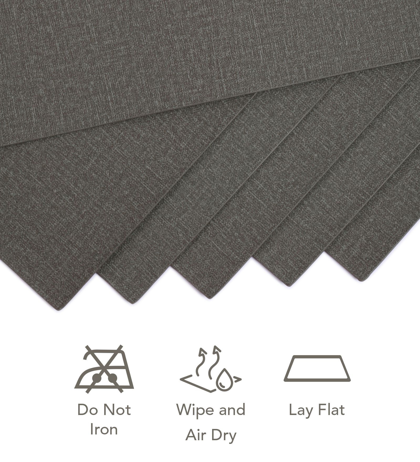 Canvas Solid Dining Table Mat Grey