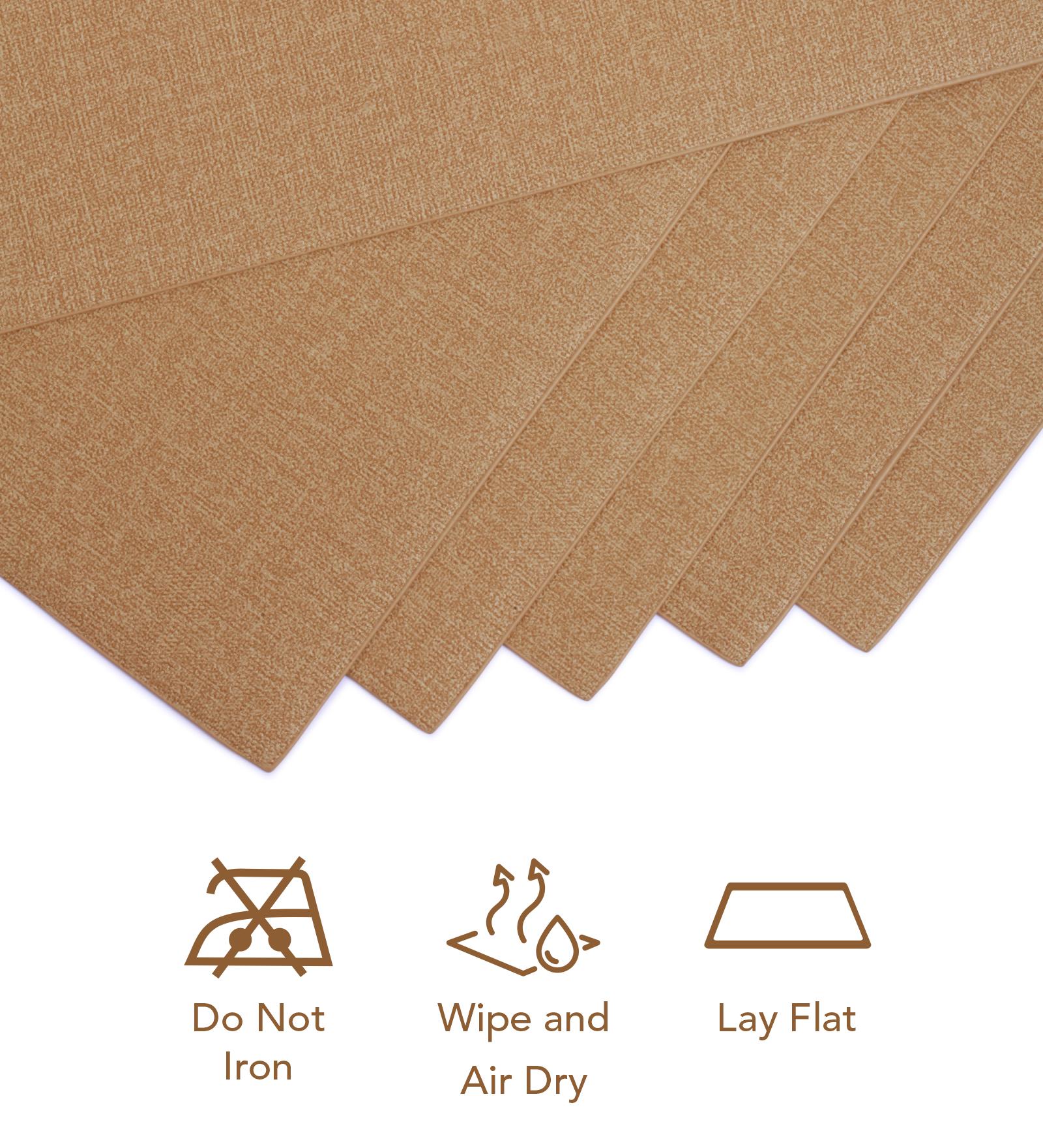 Canvas Solid Dining Table Mat Beige