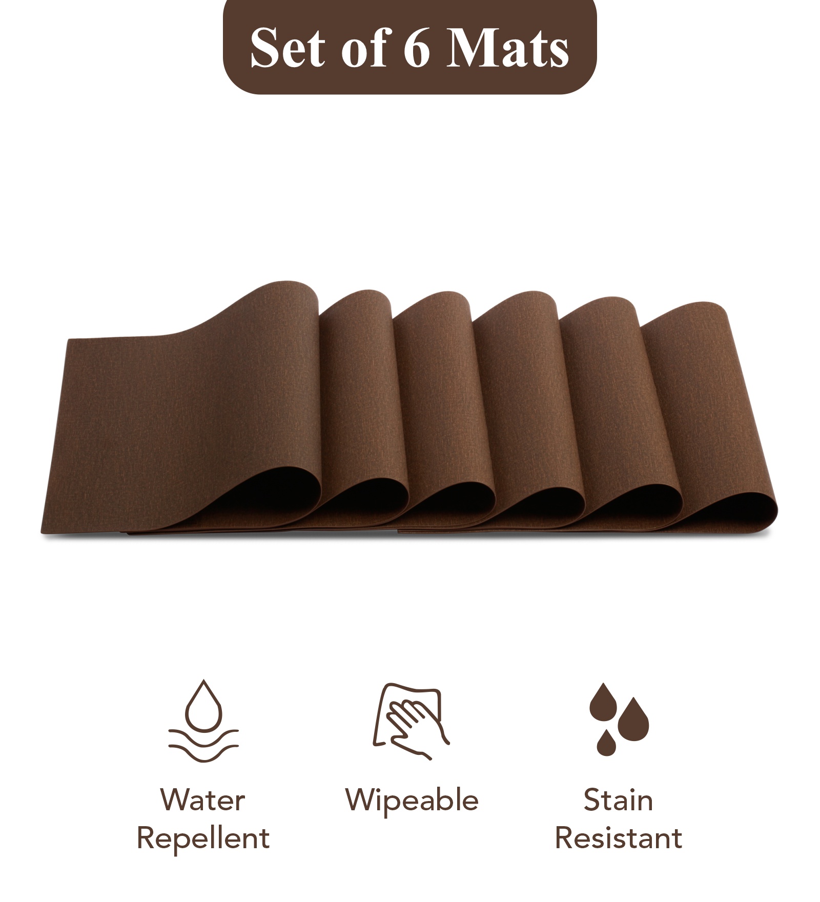 Canvas Solid Dining Table Mat Brown