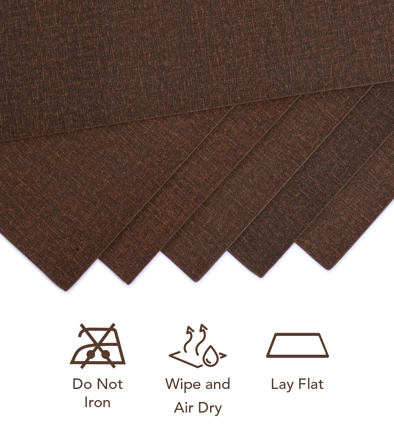 Canvas Solid Dining Table Mat Brown