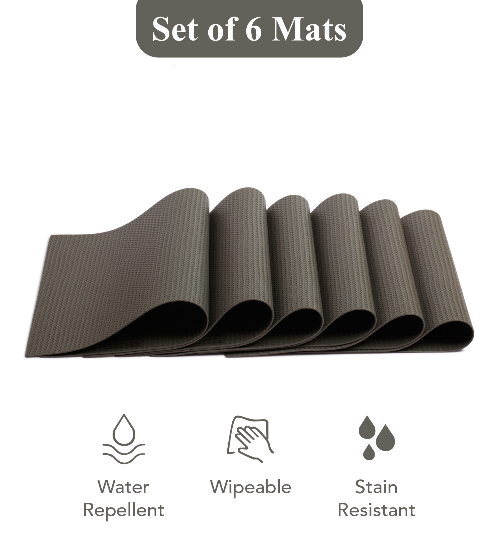Canvas Solid Dining Table Mat Grey