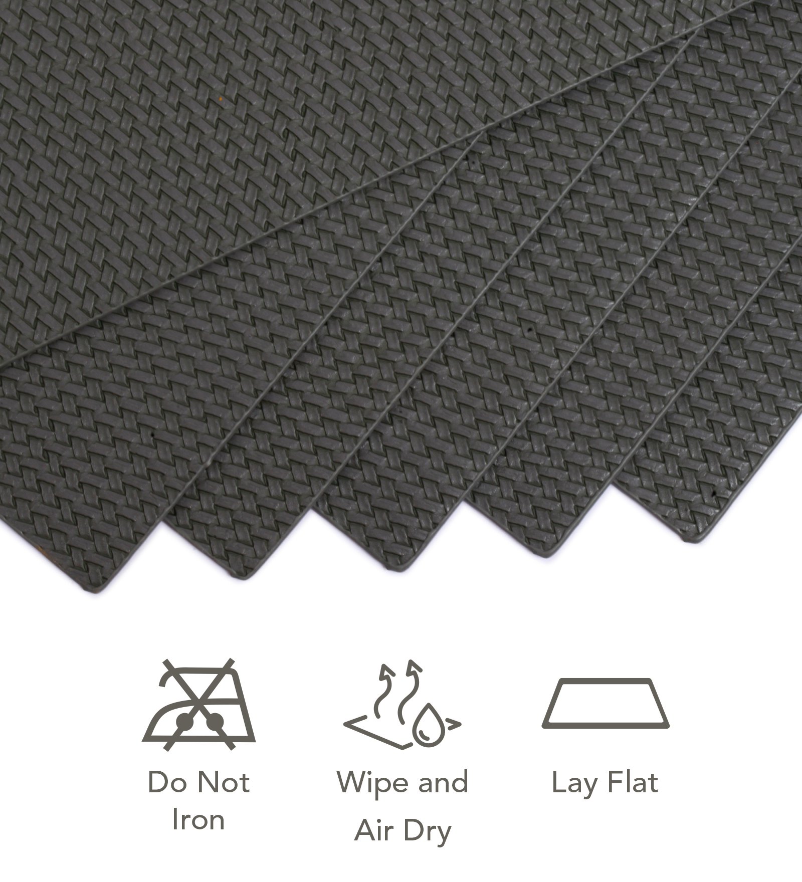 Canvas Solid Dining Table Mat Grey