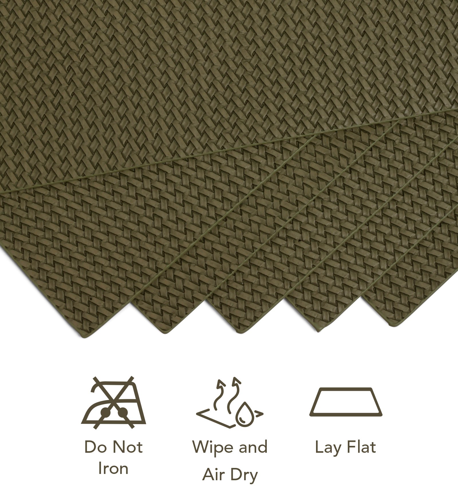 Canvas Solid Dining Table Mat Olive