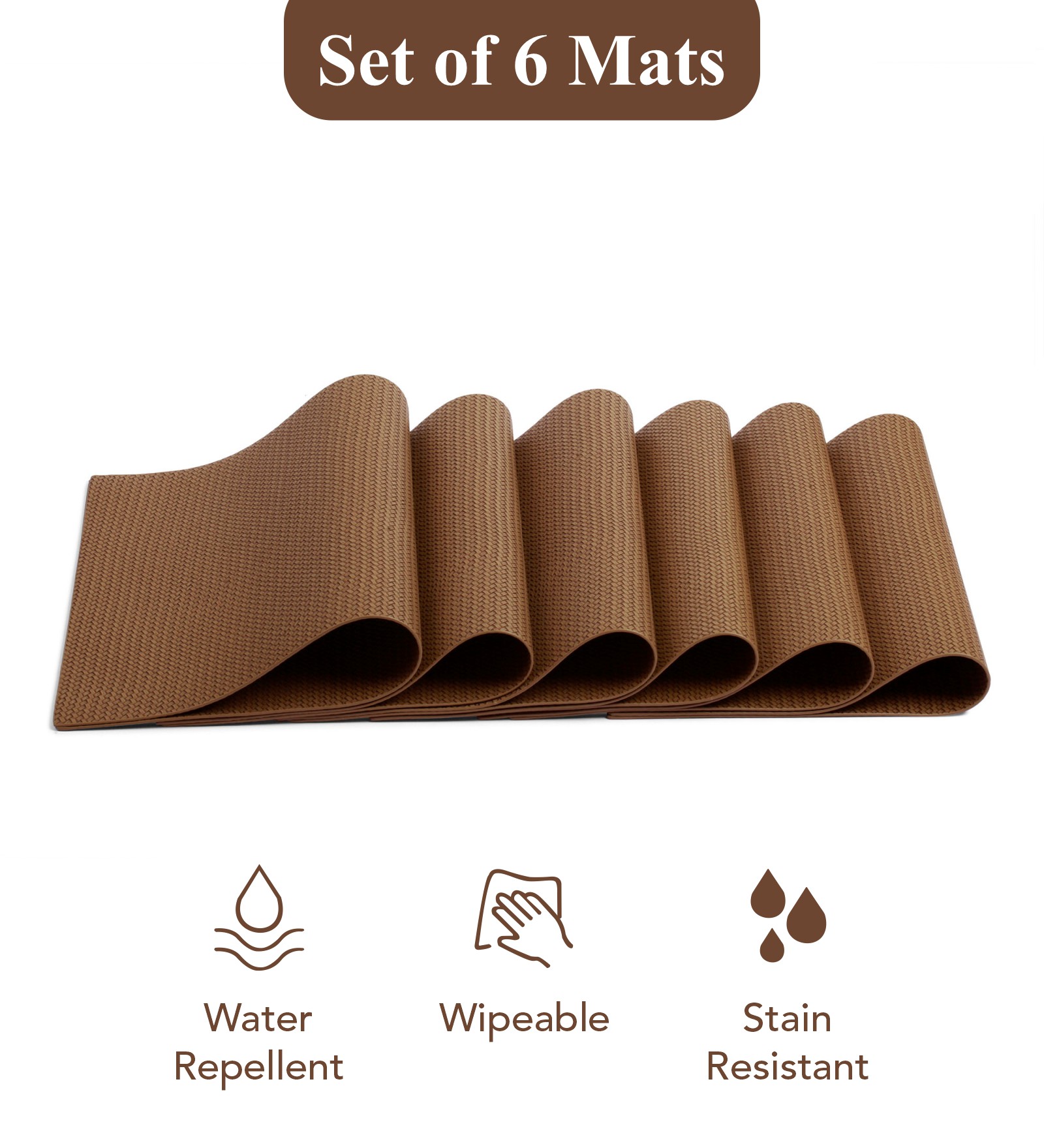 Canvas Solid Dining Table Mat Brown