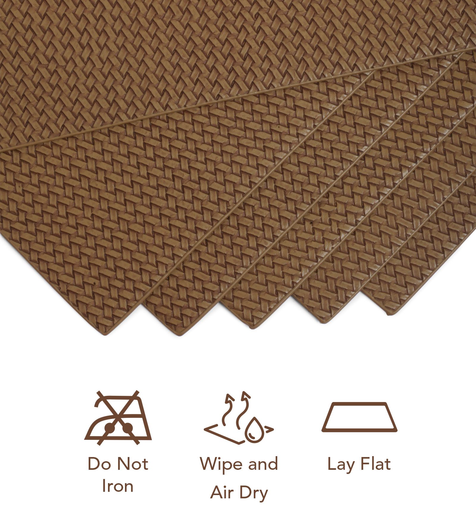 Canvas Solid Dining Table Mat Brown