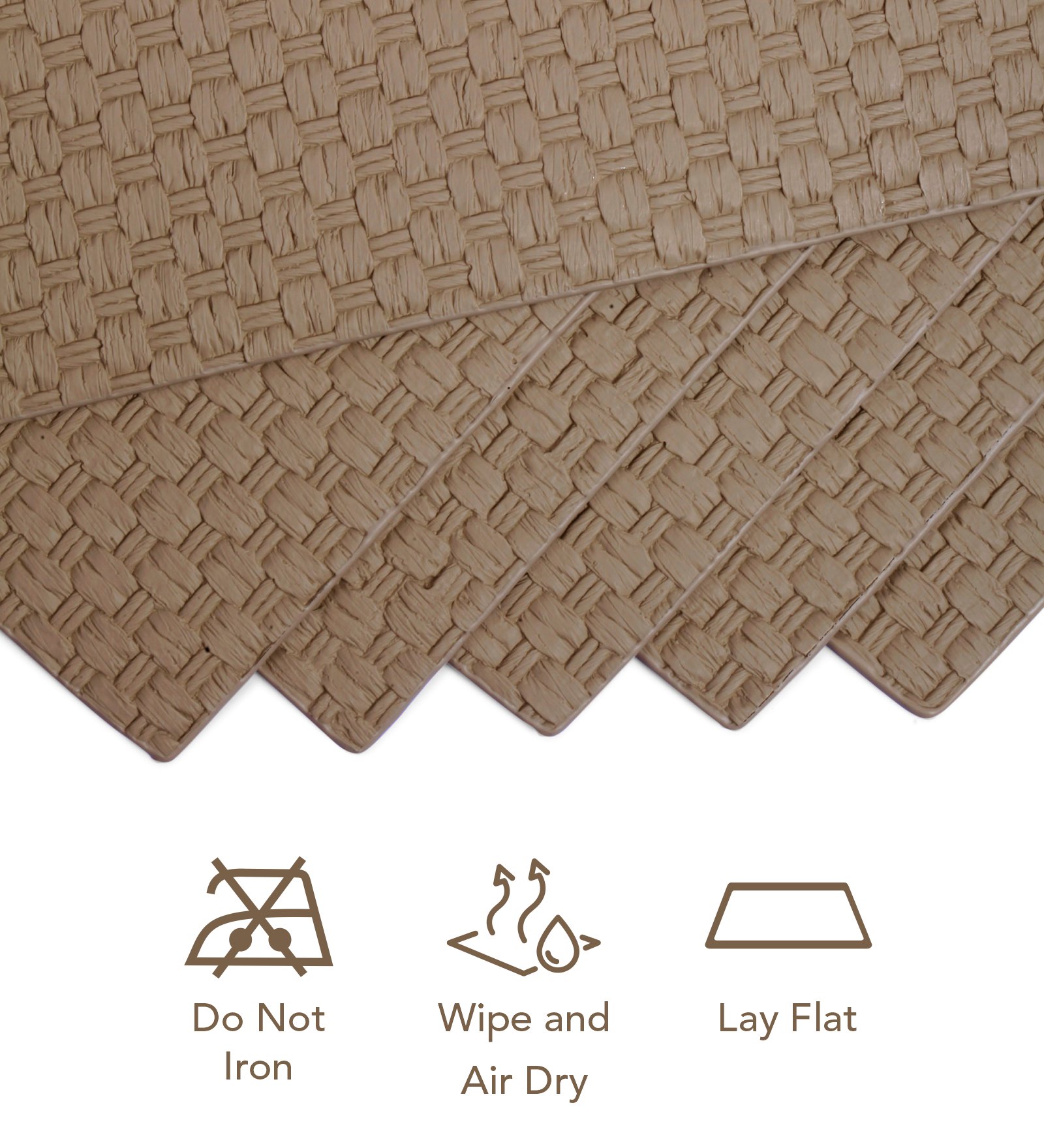 Canvas Solid Dining Table Mat Light Beige