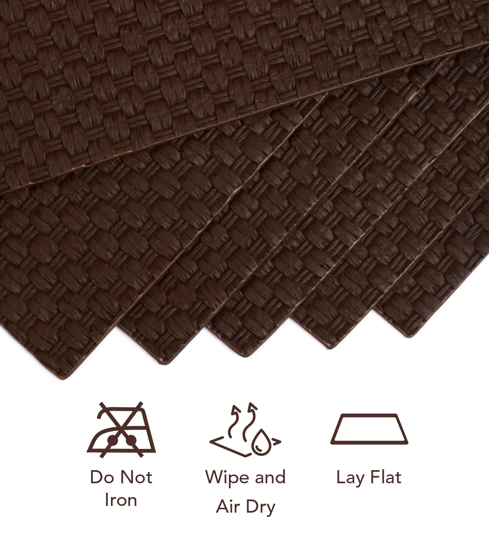 Canvas Solid Dining Table Mat Dark Brown