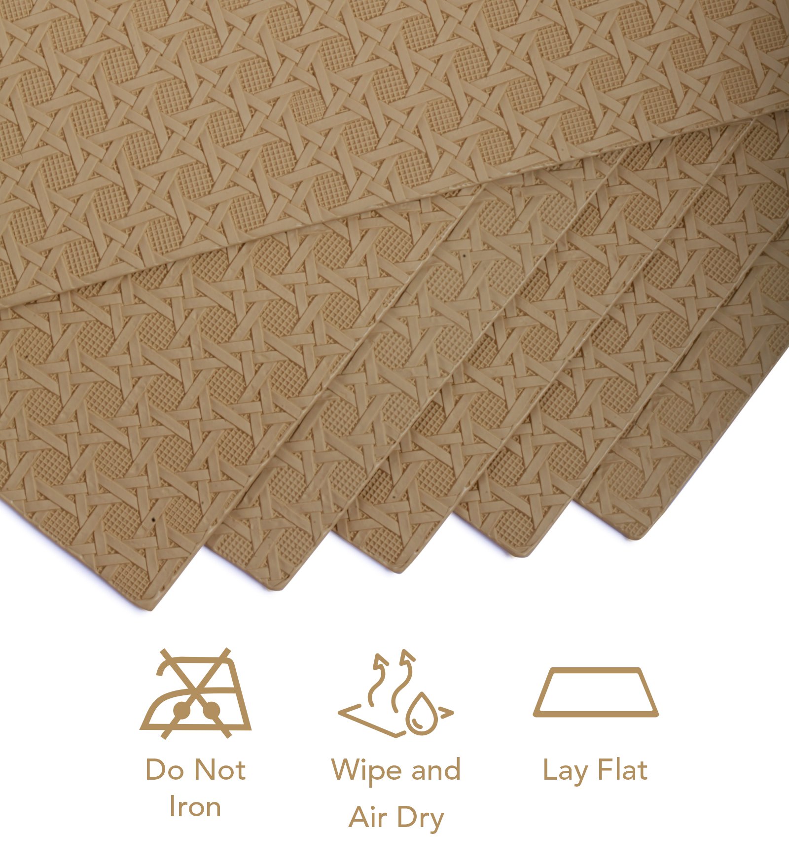 Canvas Solid Dining Table Mat Beige