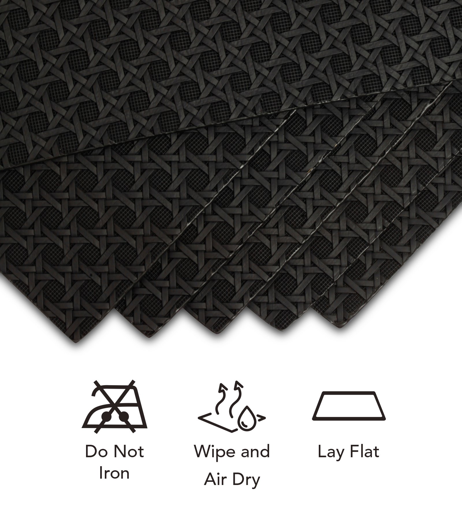 Canvas Solid Dining Table Mat Black