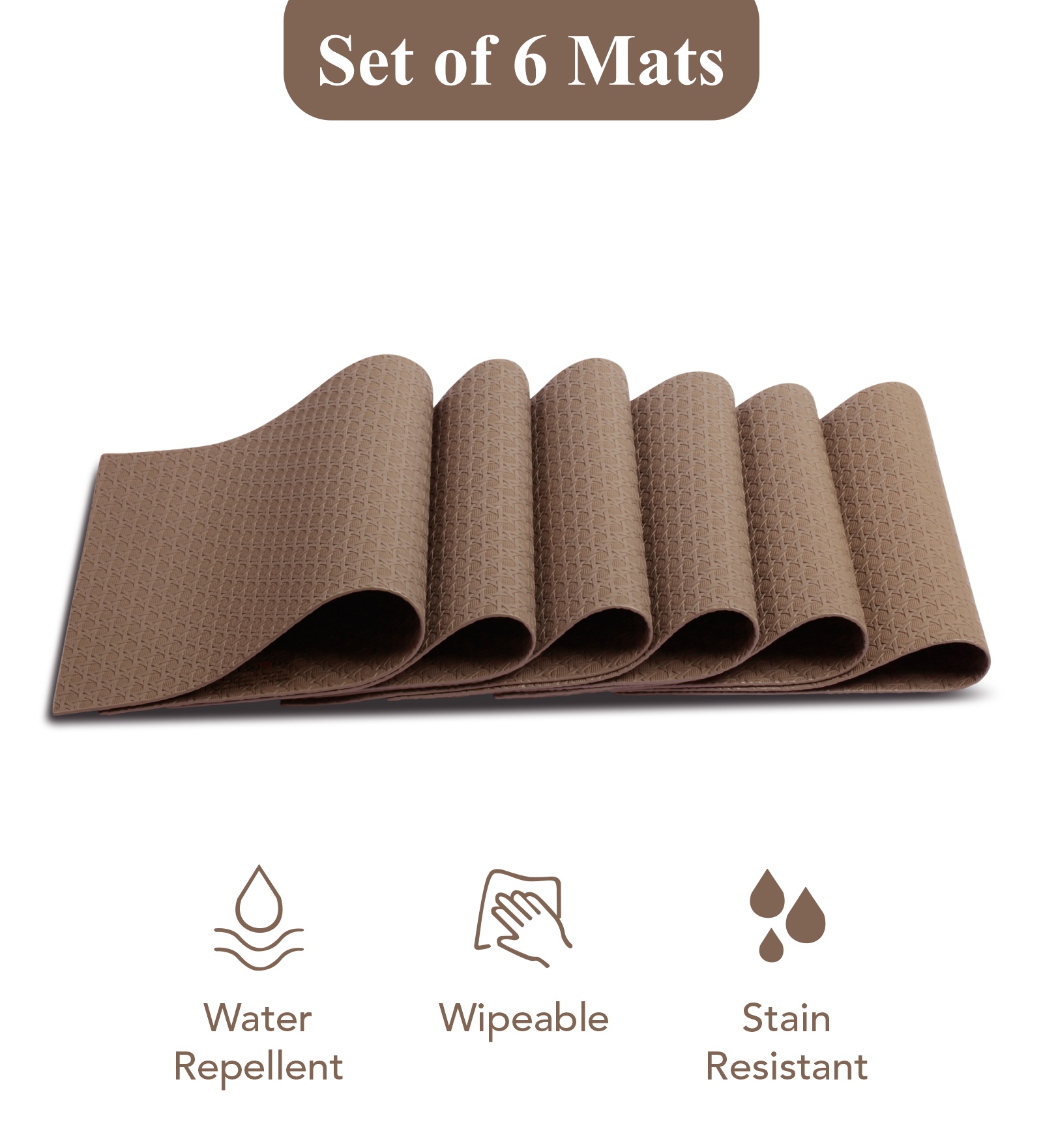 Canvas Solid Dining Table Mat Taupe