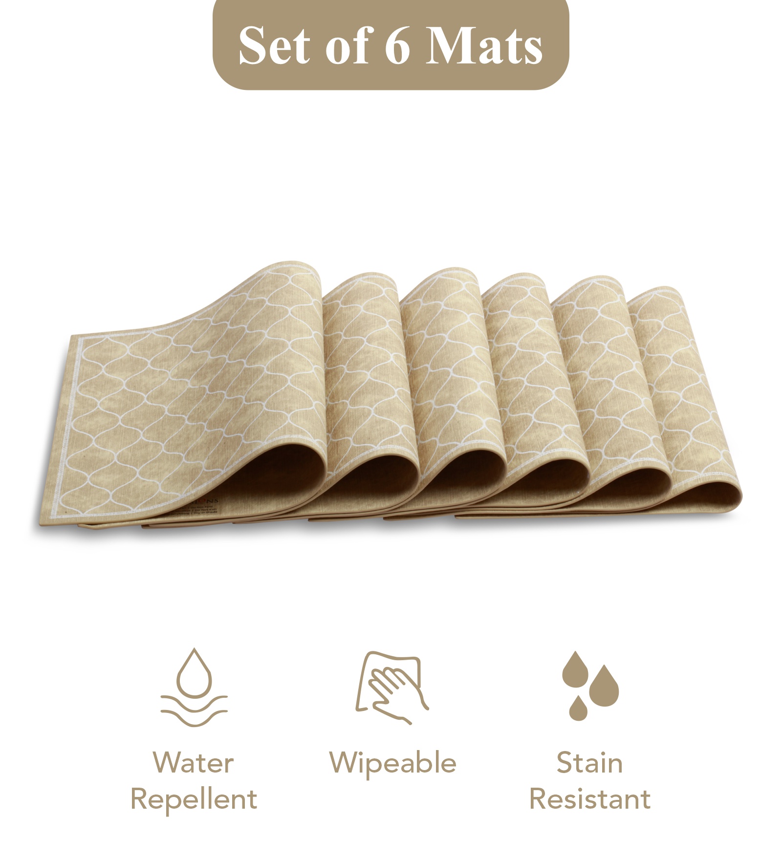 Canvas Solid Dining Table Mat Beige