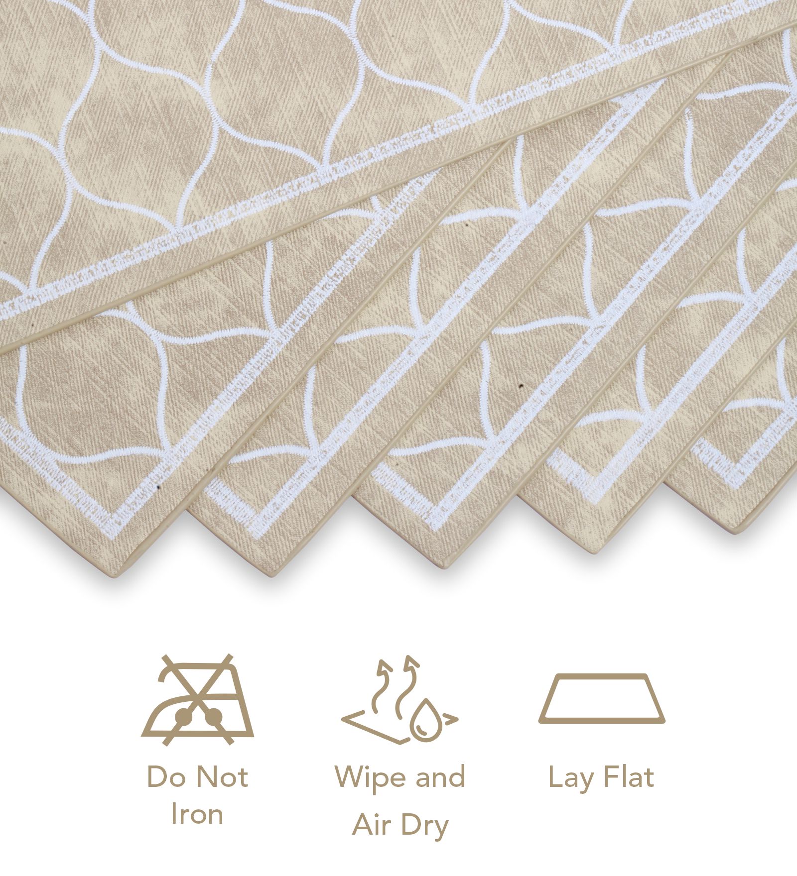 Canvas Solid Dining Table Mat Beige