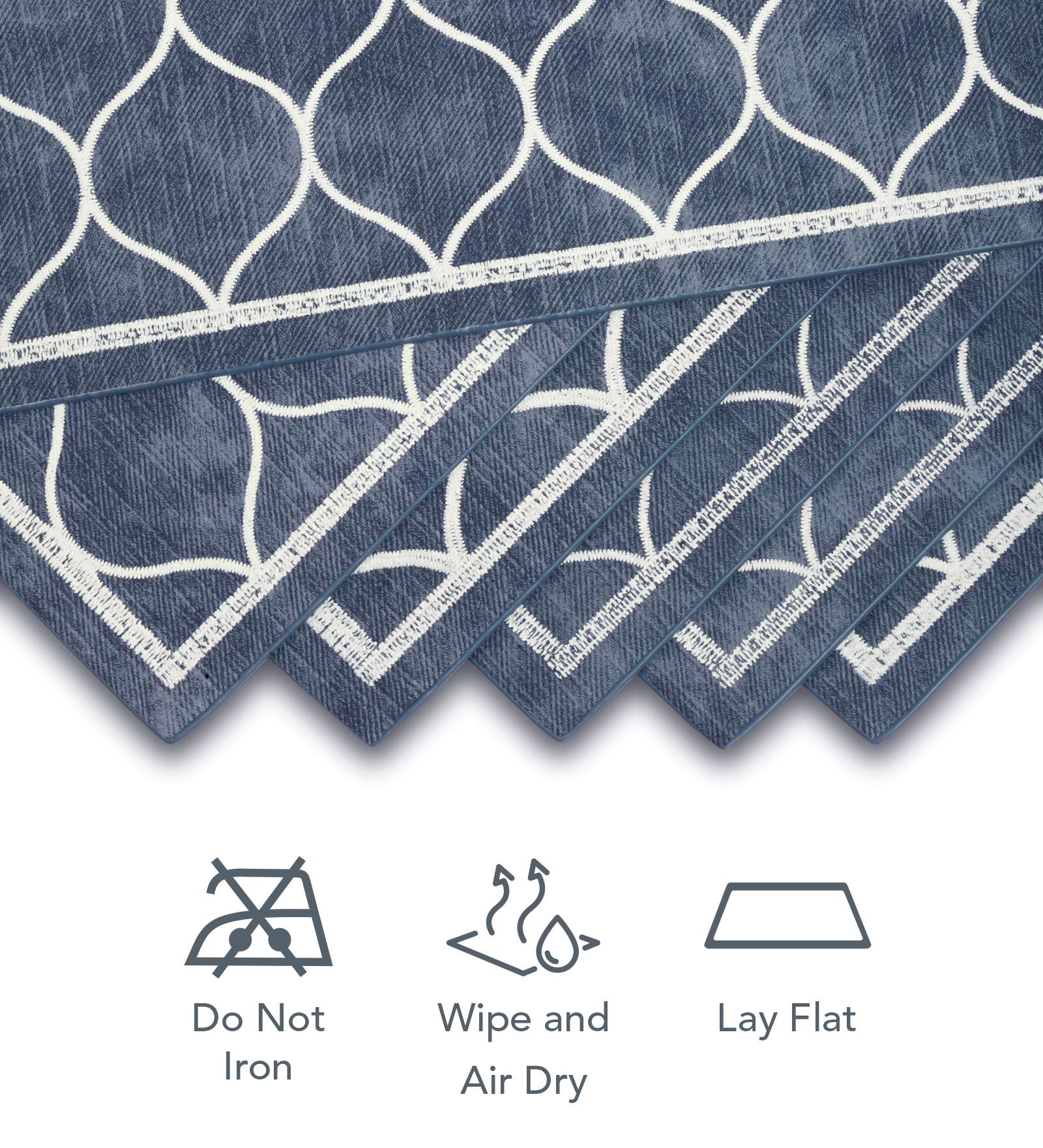 Canvas Solid Dining Table Mat Grey