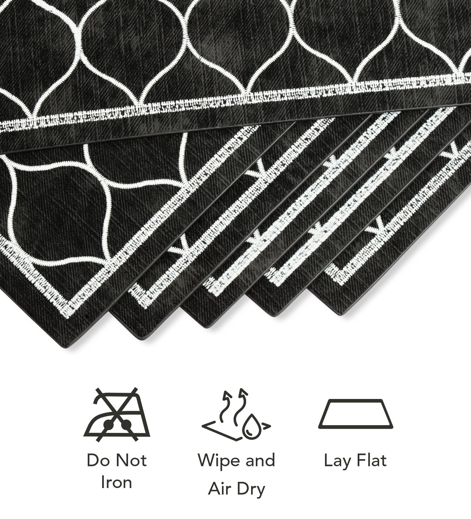Canvas Solid Dining Table Mat Dark Grey