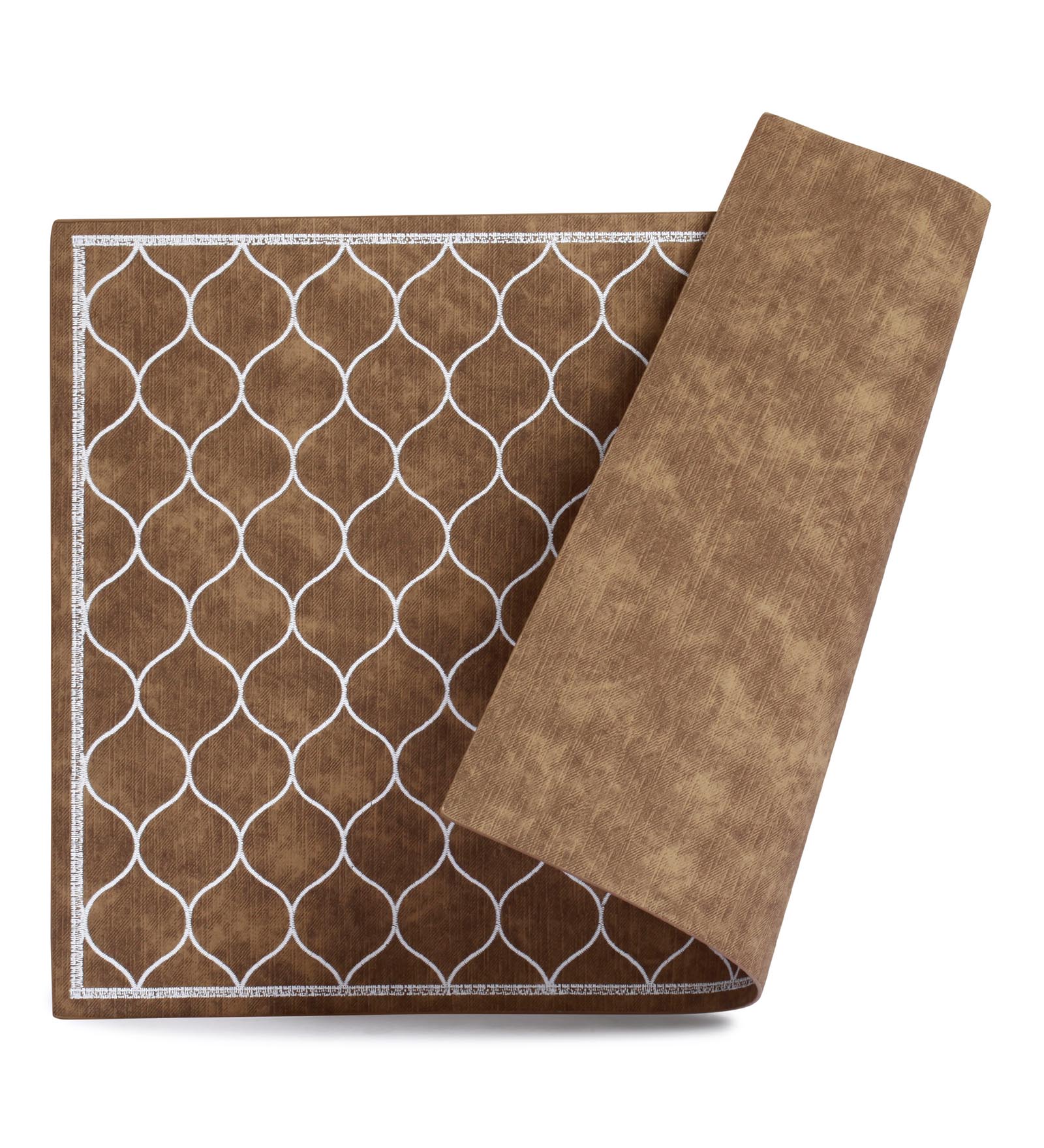 Canvas Solid Dining Table Mat Brown