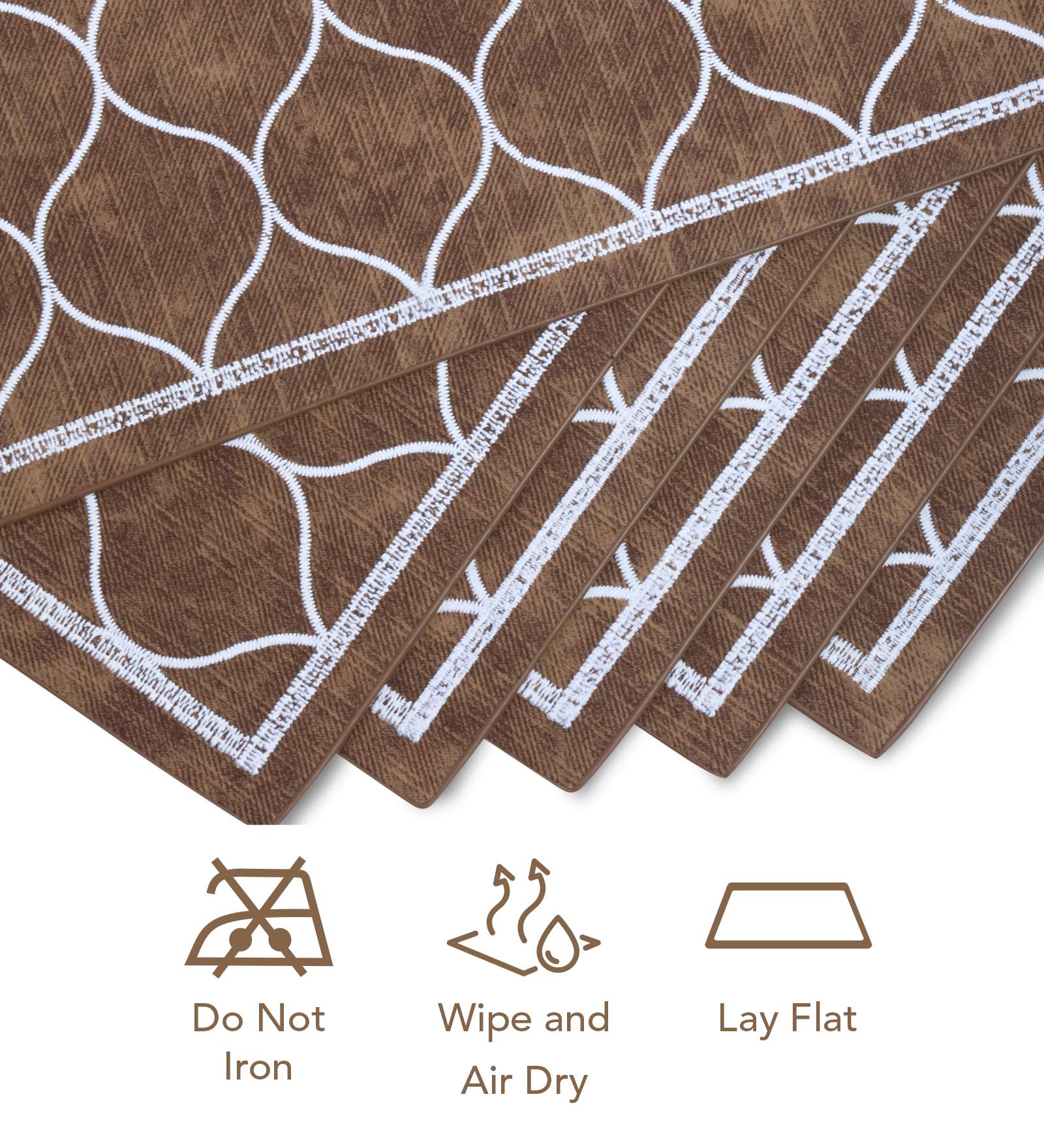 Canvas Solid Dining Table Mat Brown
